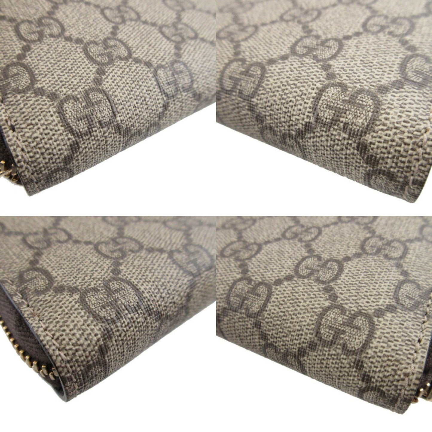 Gucci Beige Brown Gg Supreme Leather Long Wallet (Bi-Fold) ( )
