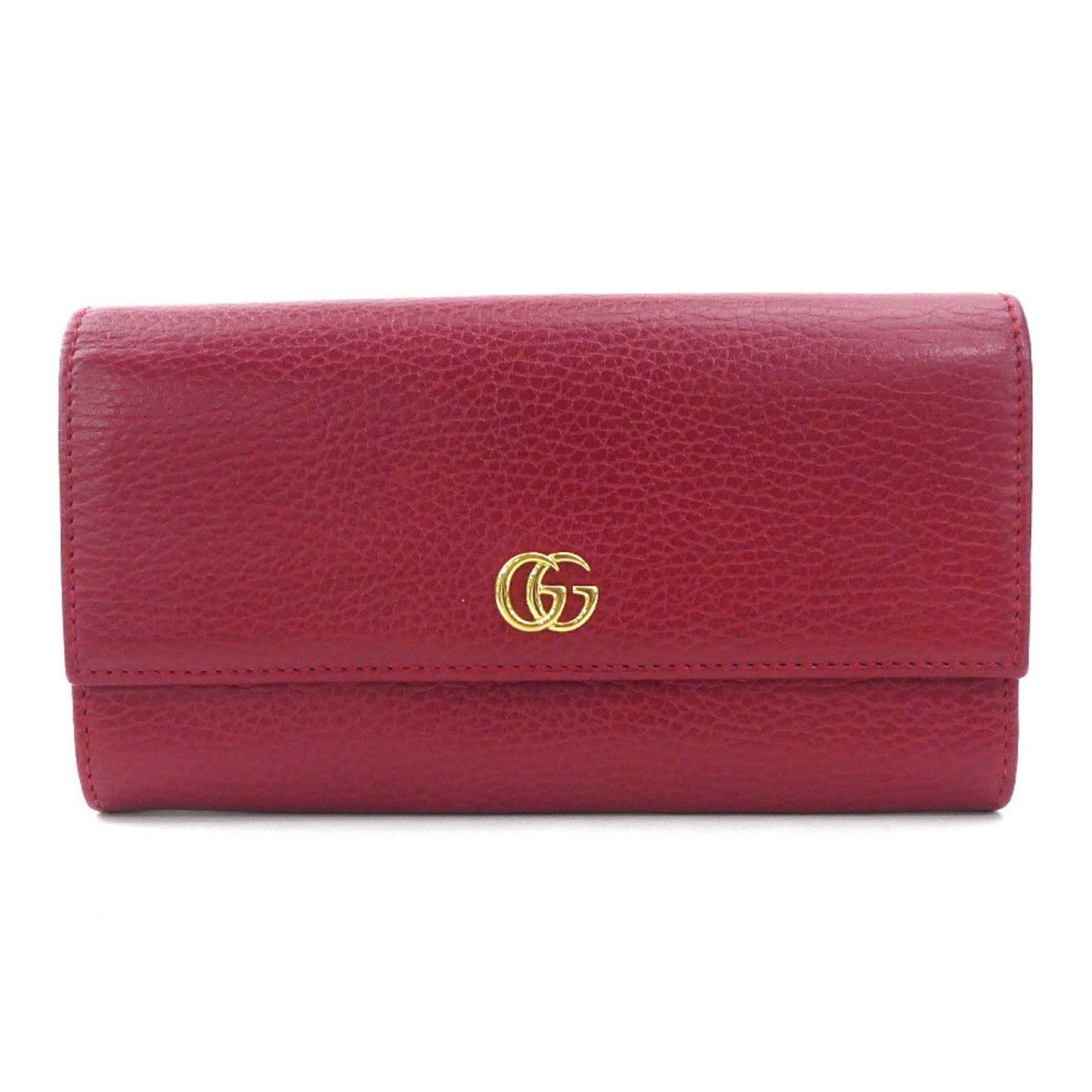 Gucci Red Color Leather Long Wallet (Bi-Fold) ( )