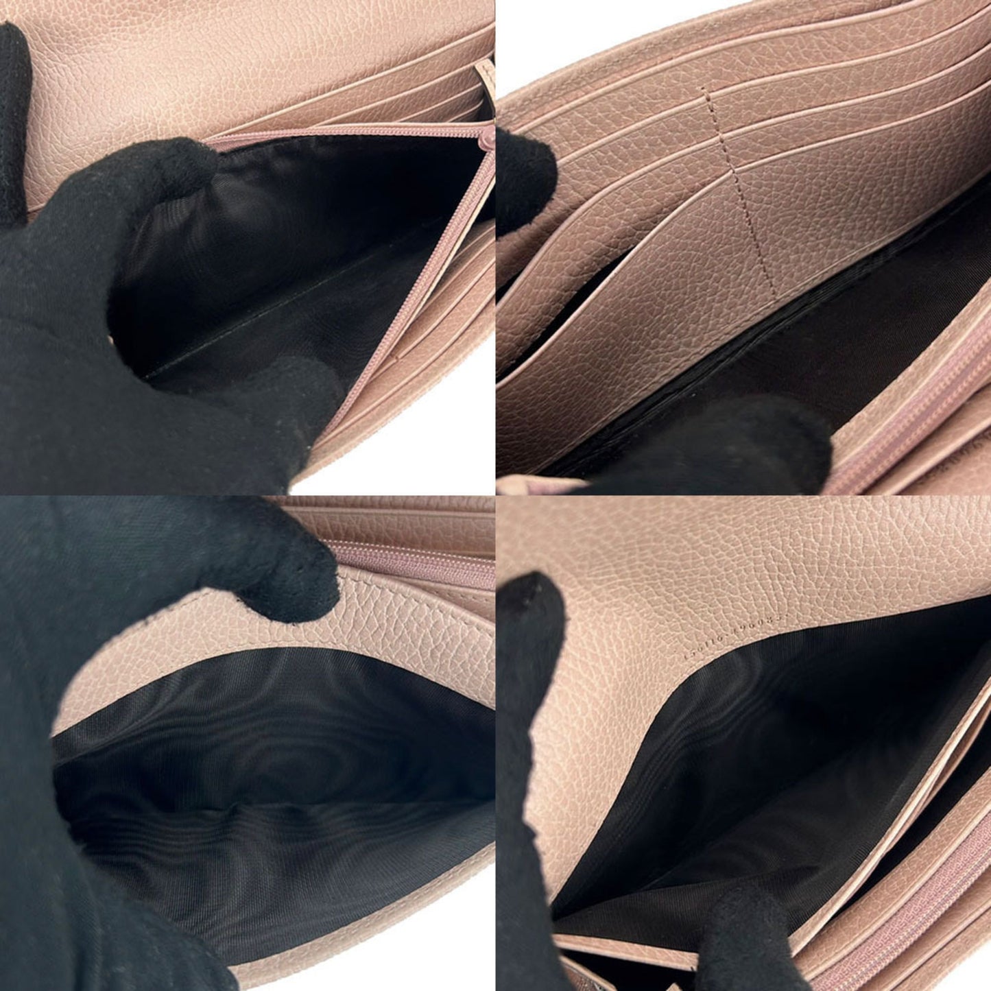 Gucci Pink Leather Long Wallet (Bi-Fold) ( )
