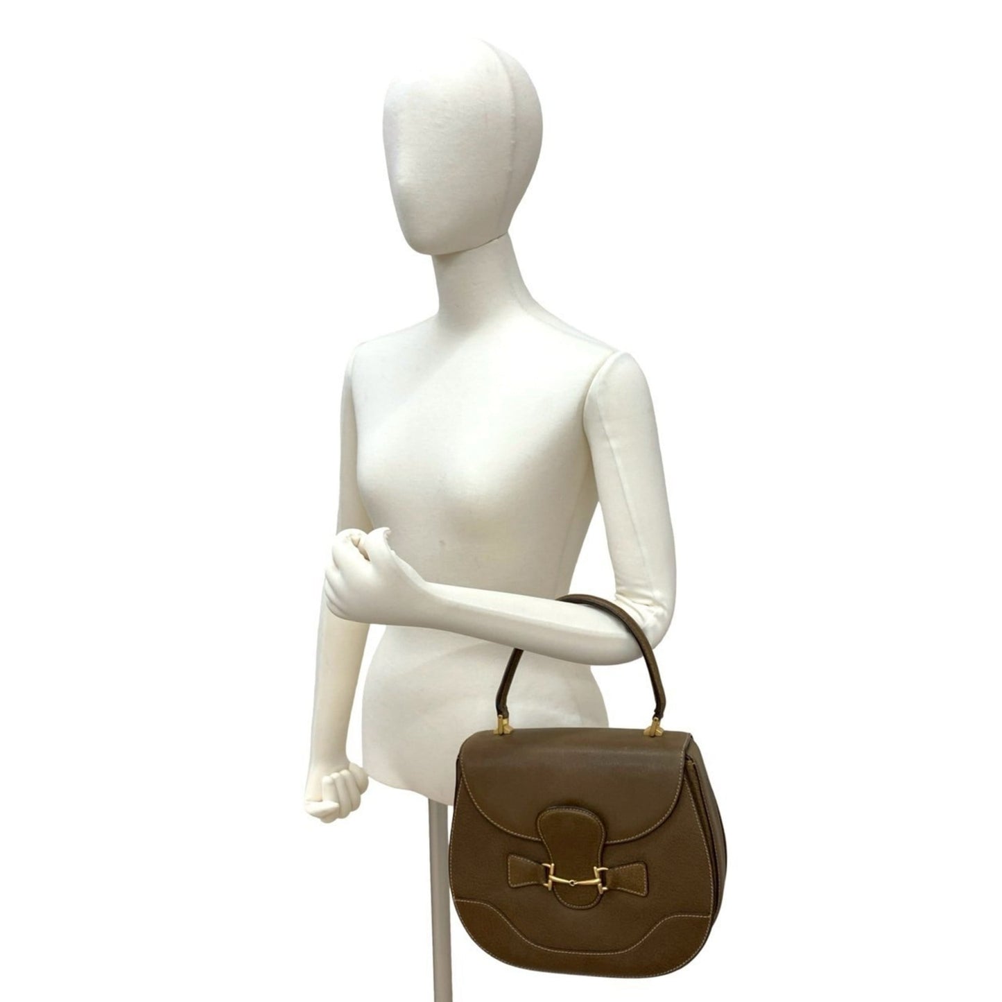 Gucci Brown Leather Handbag Tote Bag ( )