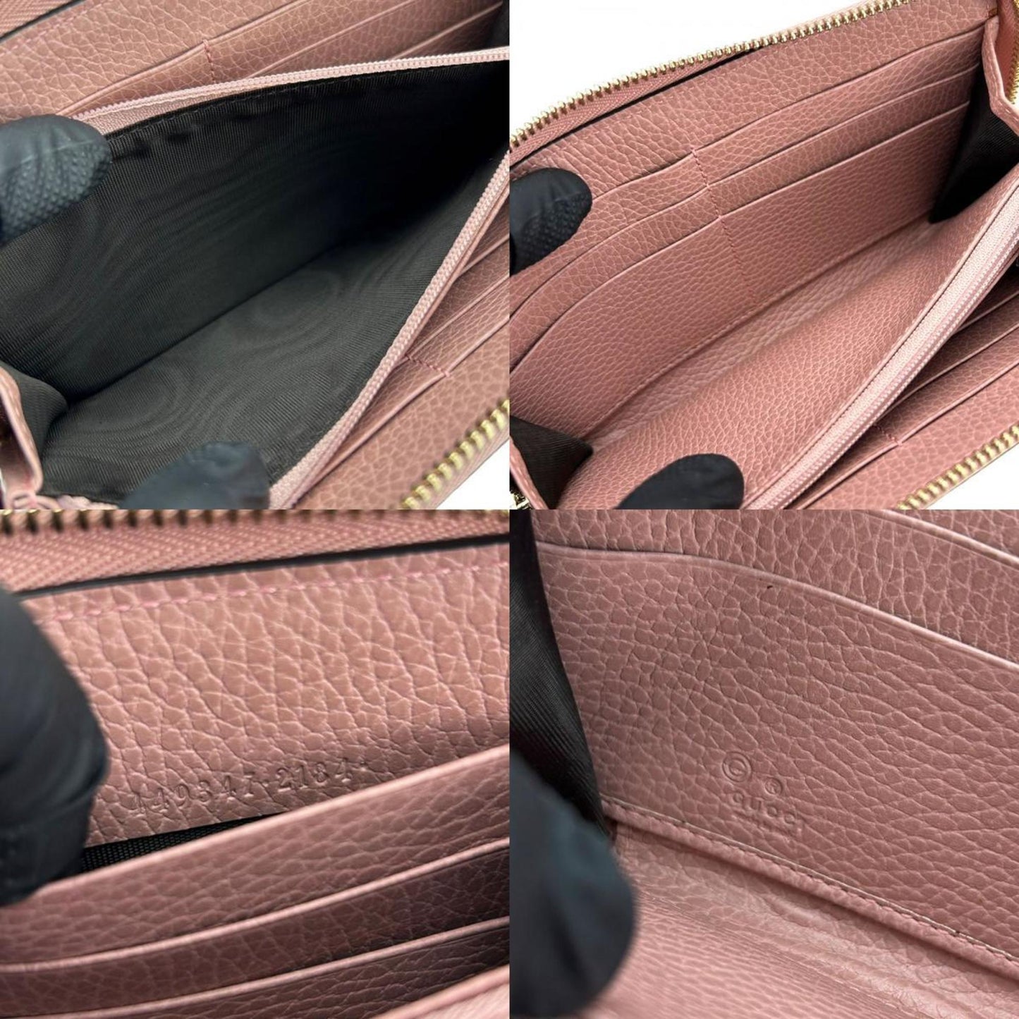 Gucci Pink Leather Long Wallet (Bi-Fold) ( )