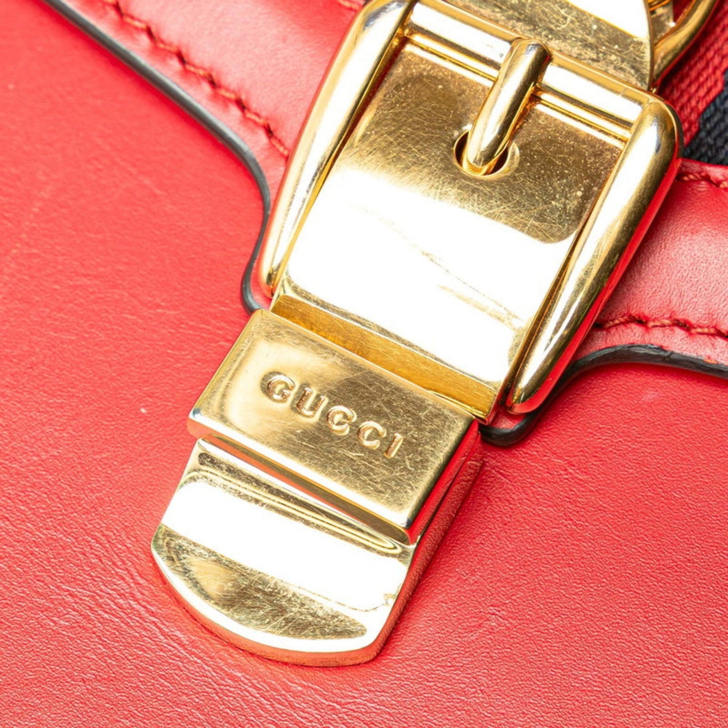 Gucci Sherry Line Red Color Leather Handbag Shoulder Bag ( )