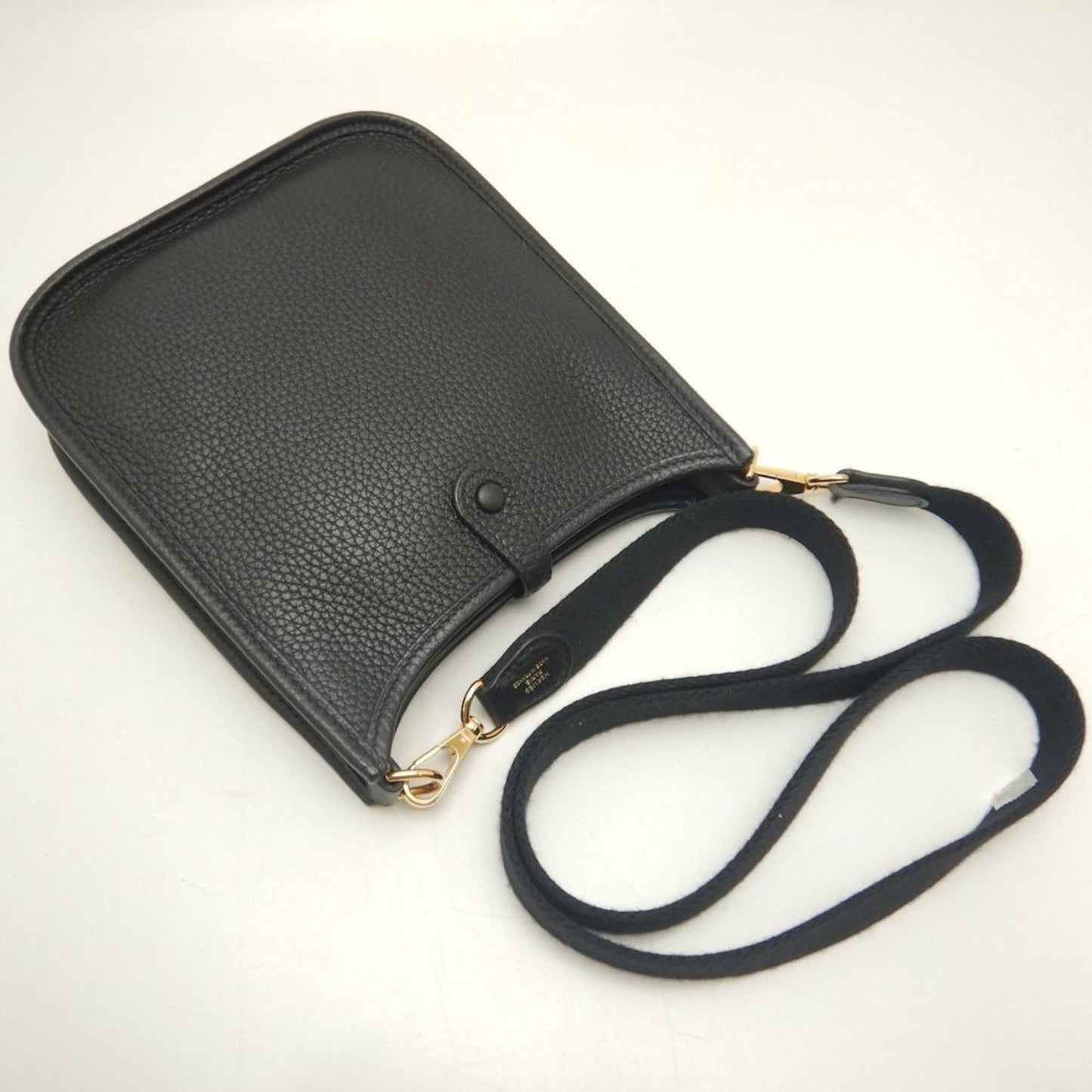 Hermes Evelyne Black Taurillon Clemence Leather Shoulder Bag ( )