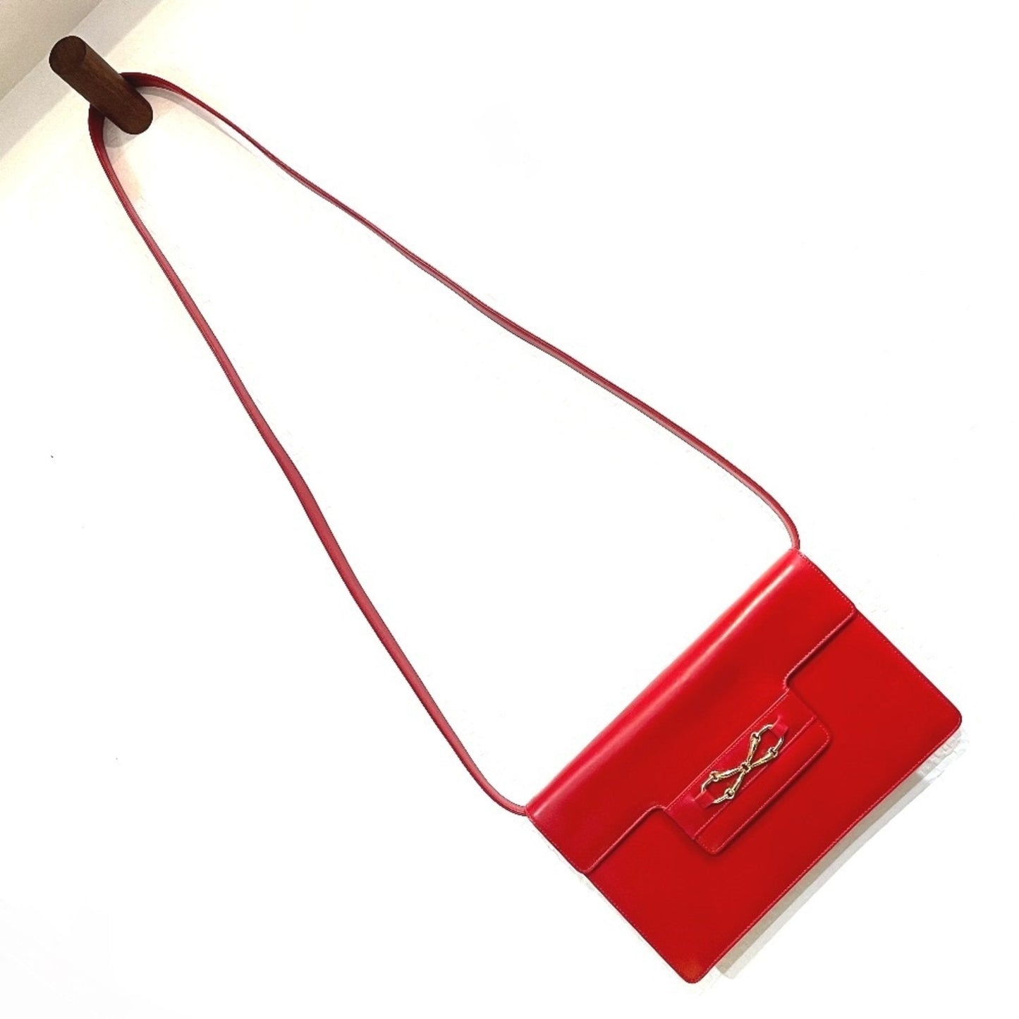 Gucci Red Color Leather Clutch Bag Shoulder Bag ( )