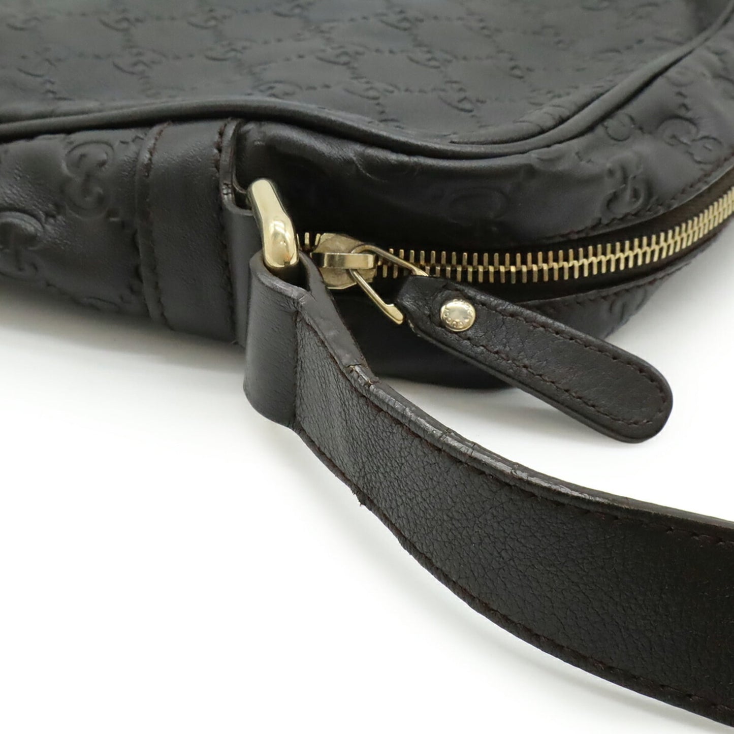 Gucci Brown Dark Brown Leather Shoulder Bag ( )
