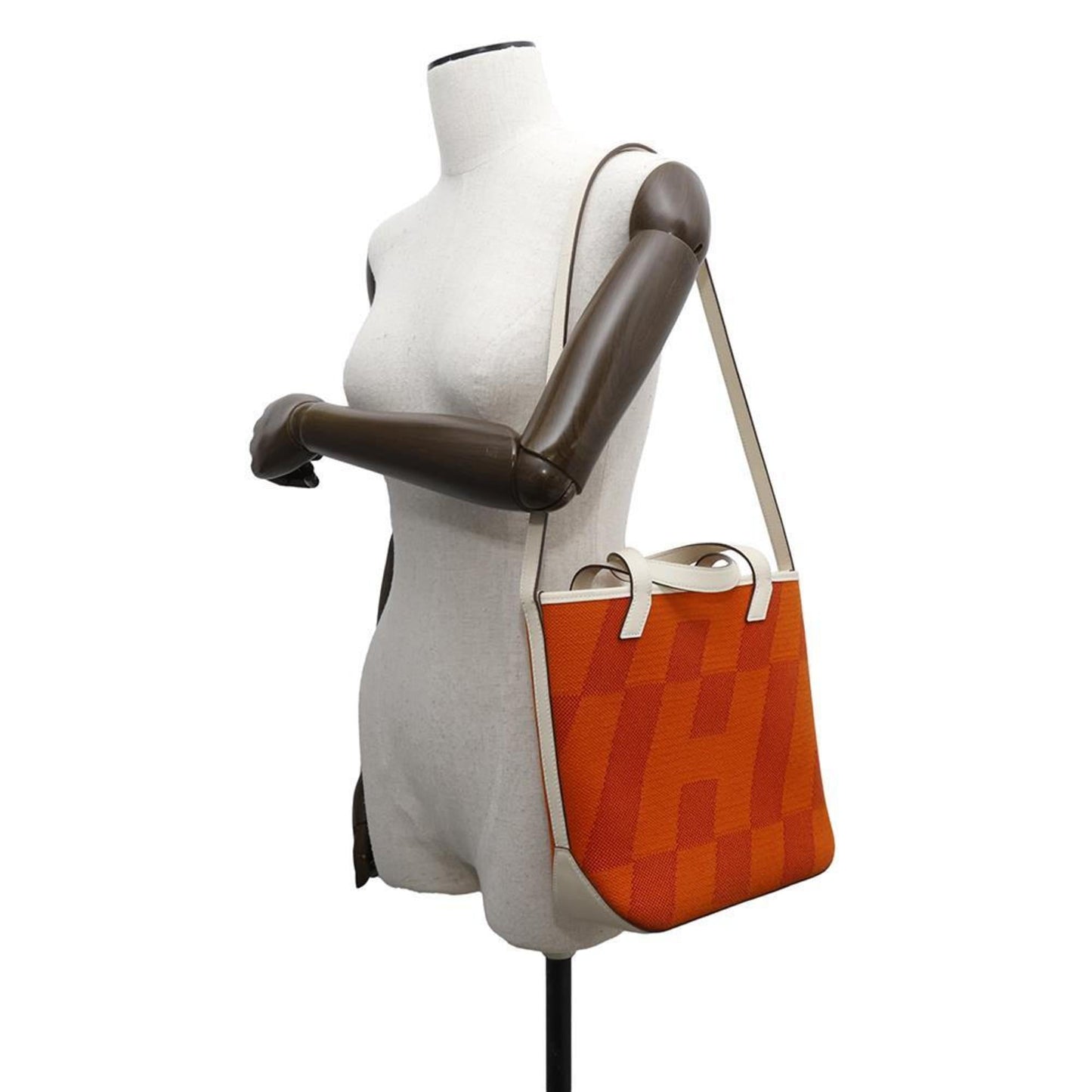 Hermes Kara Feu Swift Leather Toile H Tote Bag ( )