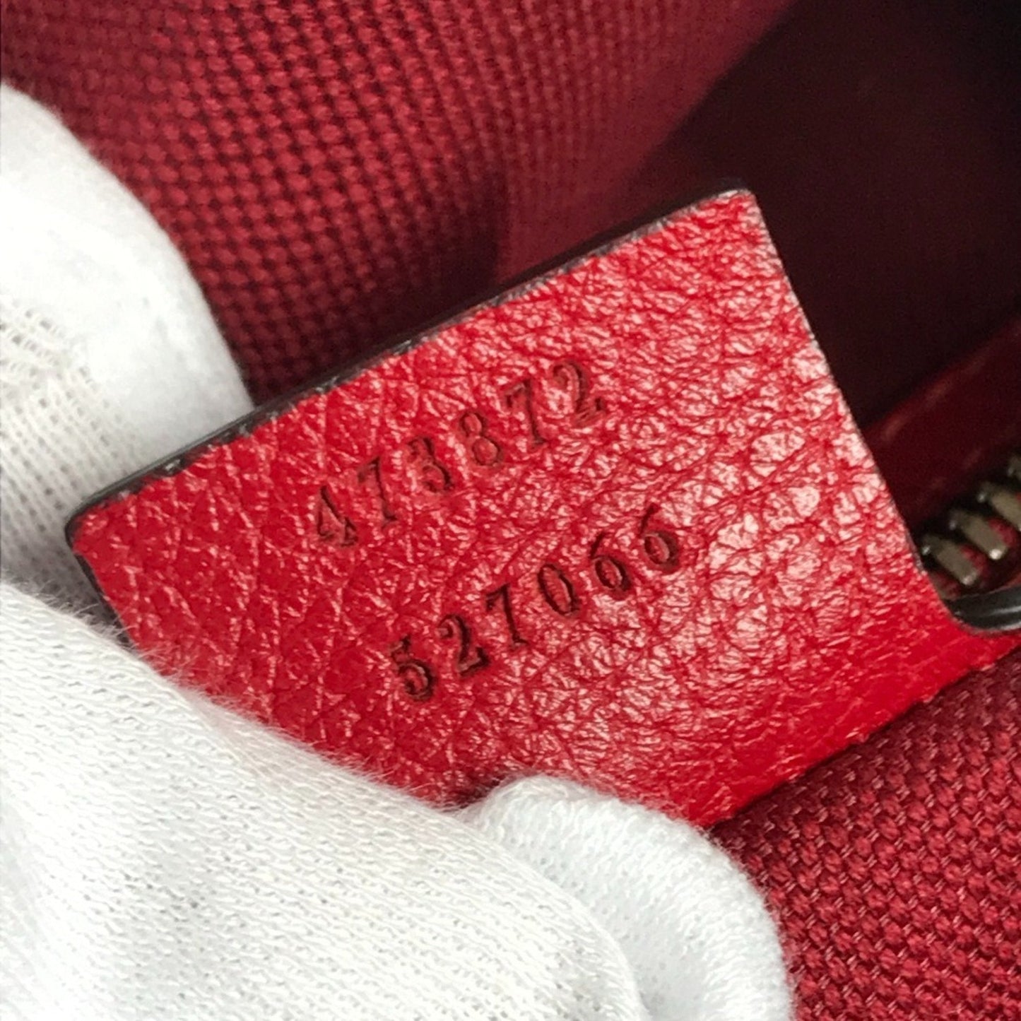 Gucci Navy Red Color White Leather Canvas Backpack Handbag Tote Bag ( )