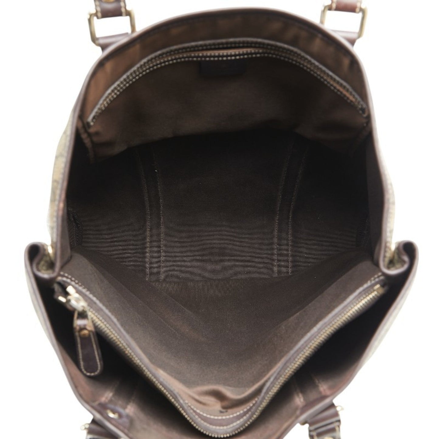 Gucci Beige Brown Pvc Leather Shoulder Bag Tote Bag ( )