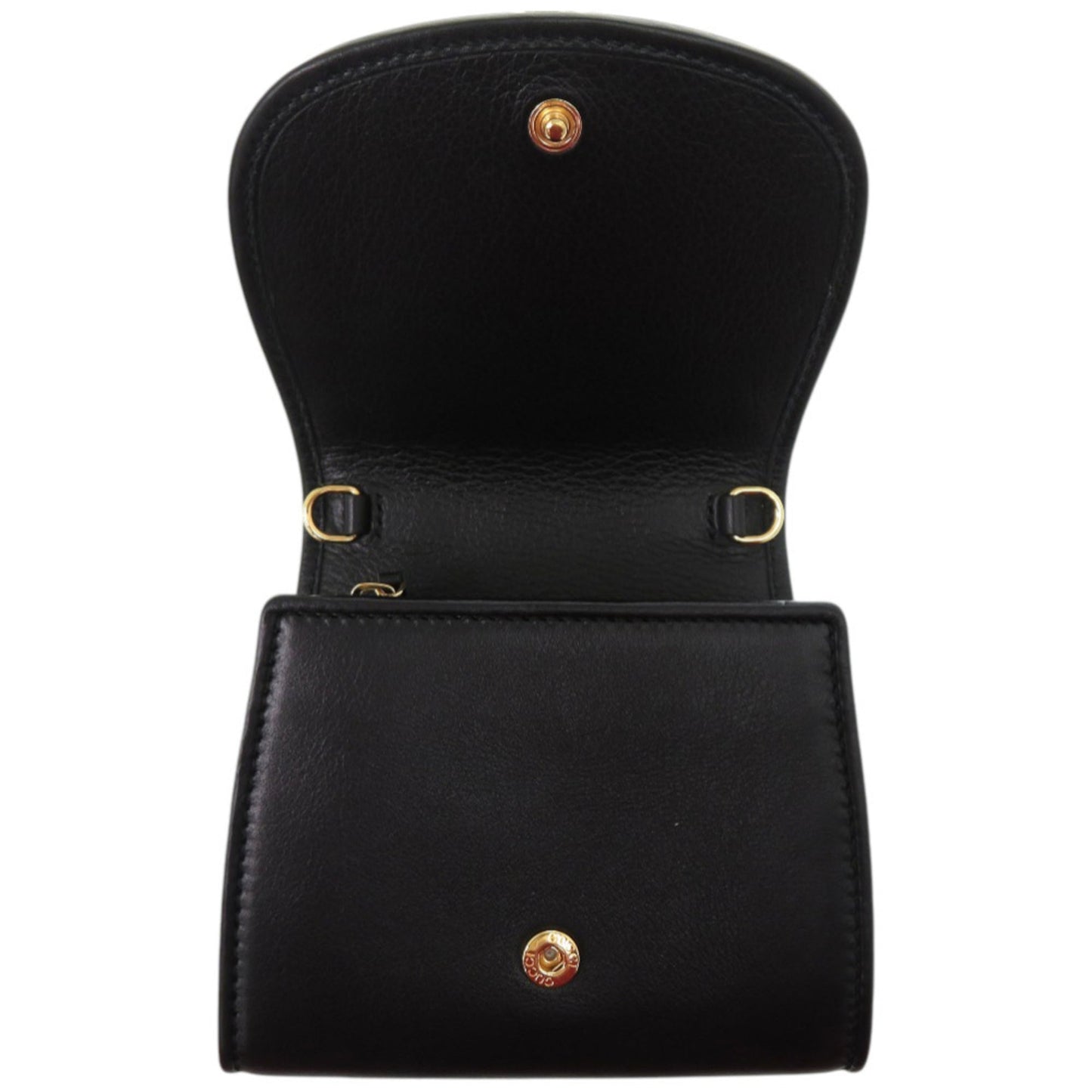 Gucci Black Leather Chain/Shoulder Wallet ( )