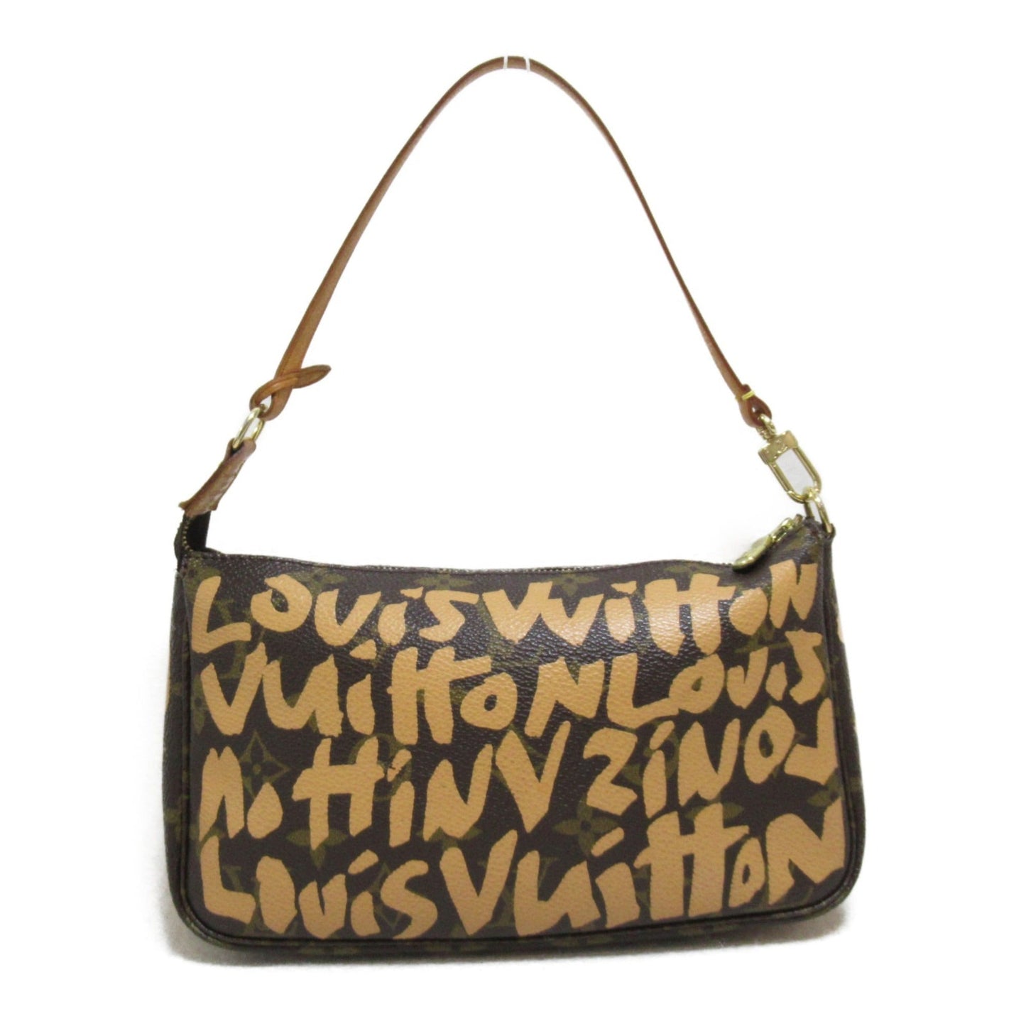 LOUIS VUITTON Graffiti Pochette Accessoires Brown leather Monogram / Graffiti Clutch