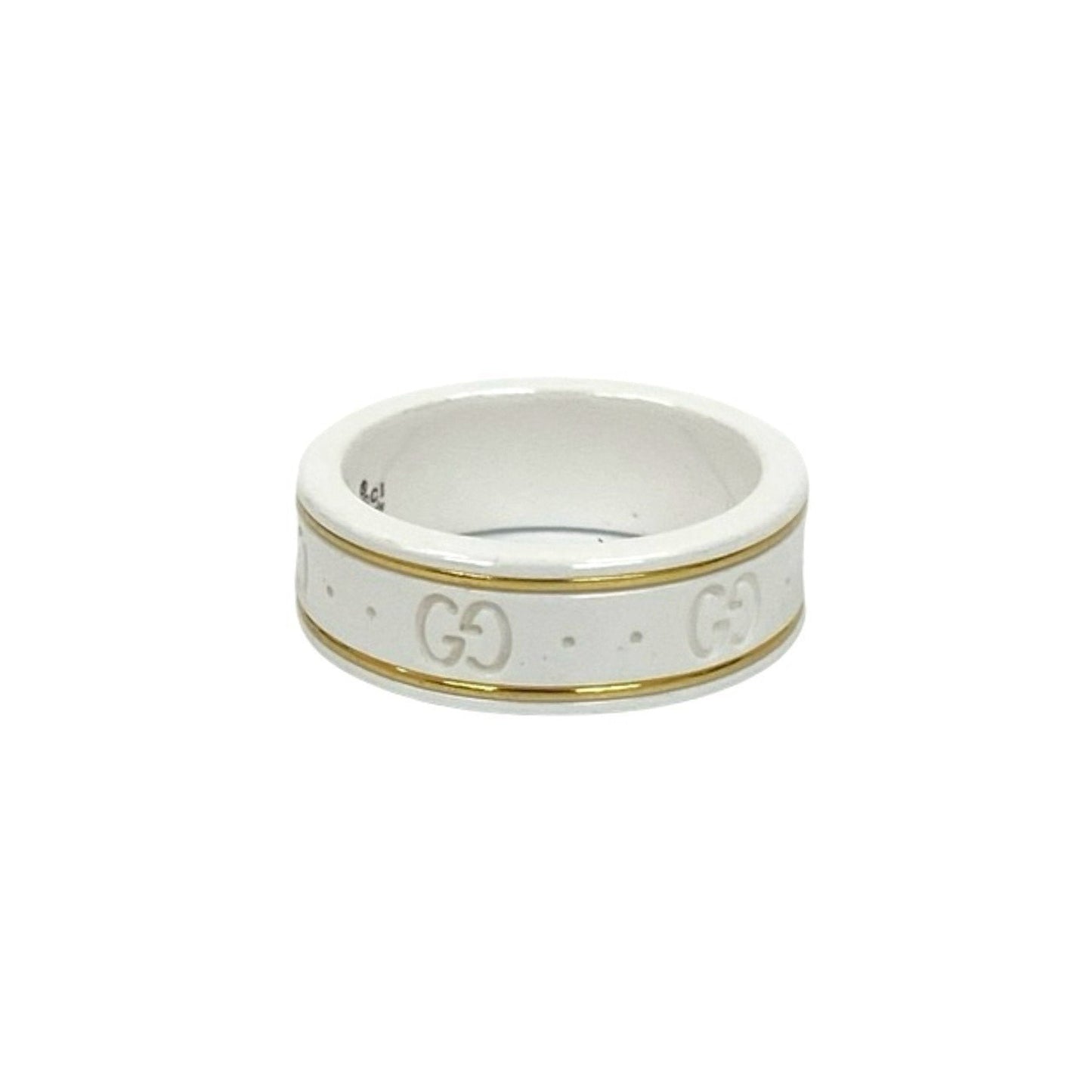 Gucci Gold White Ceramic Band Ring ( )