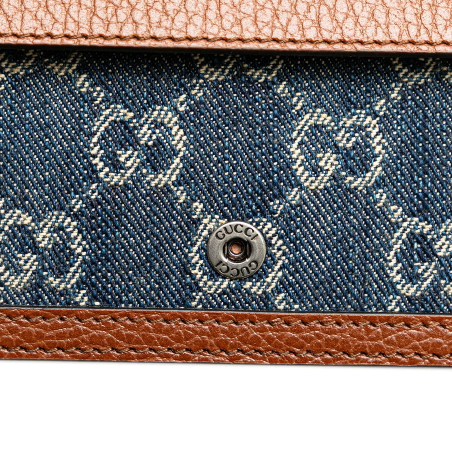 Gucci Brown Denim Leather Shoulder Bag ( )