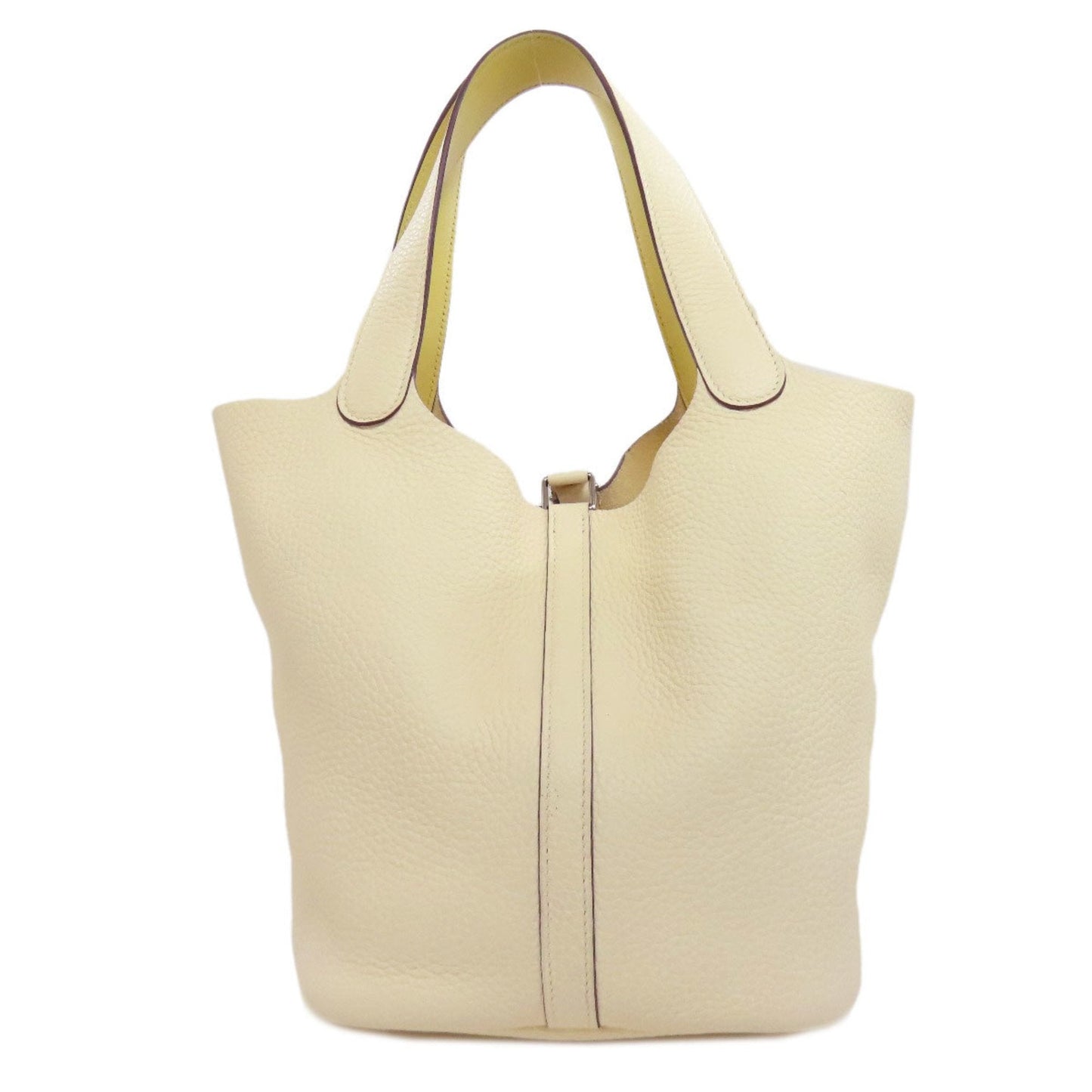 Hermes Picotin Ivory Taurillon Clemence Leather Handbag ( )