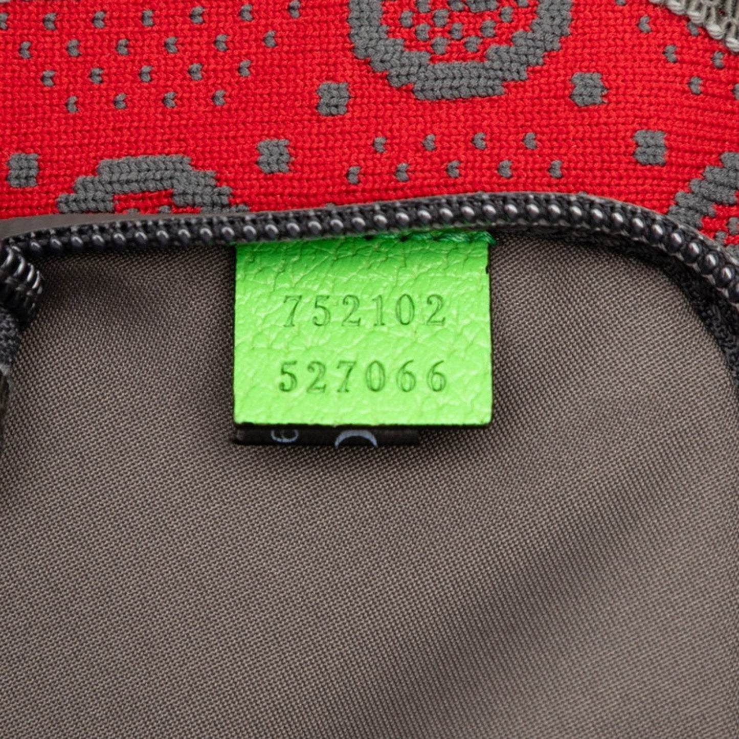 Gucci Gray Green Red Color Nylon Rubber Sling Bag ( )