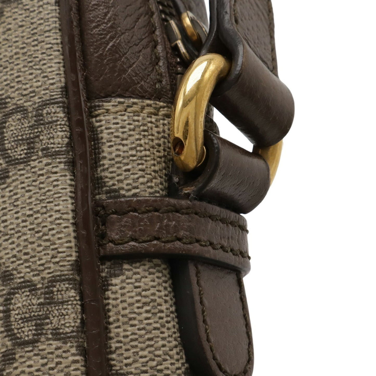 Gucci Beige Brown Green Red Color Gg Supreme Canvas Pvc Leather Pochette Shoulder Bag ( )