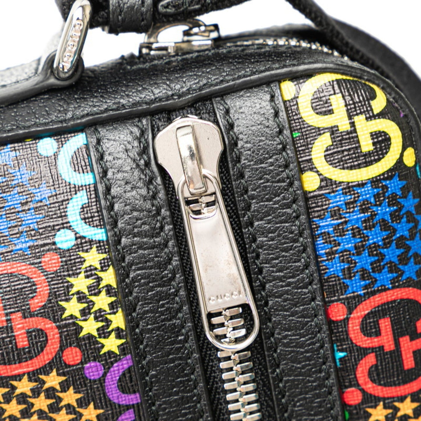 Gucci Black Multi-Color Pvc Leather Shoulder Bag ( )