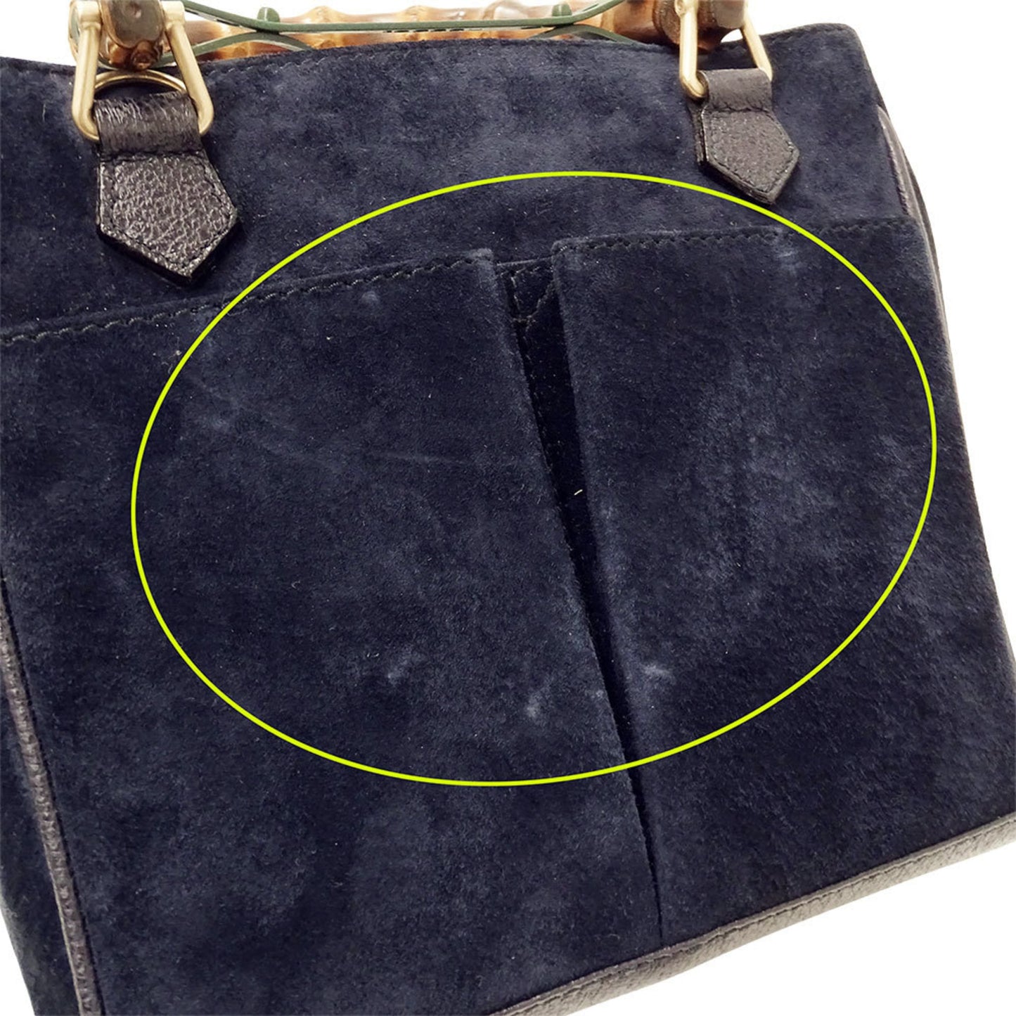 Gucci Navy Suede Handbag Shoulder Bag ( )