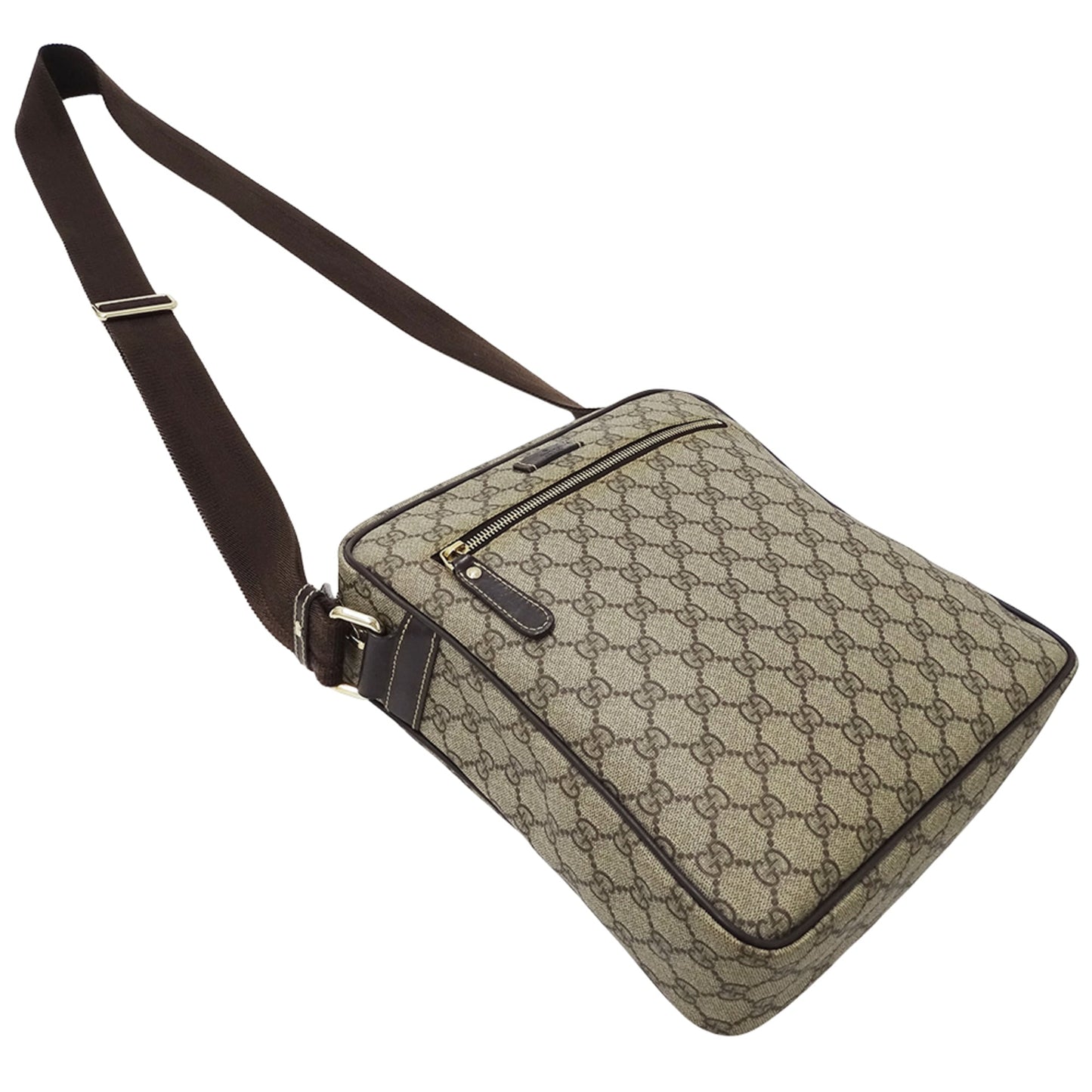 Gucci Beige Brown Gg Supreme Shoulder Bag ( )