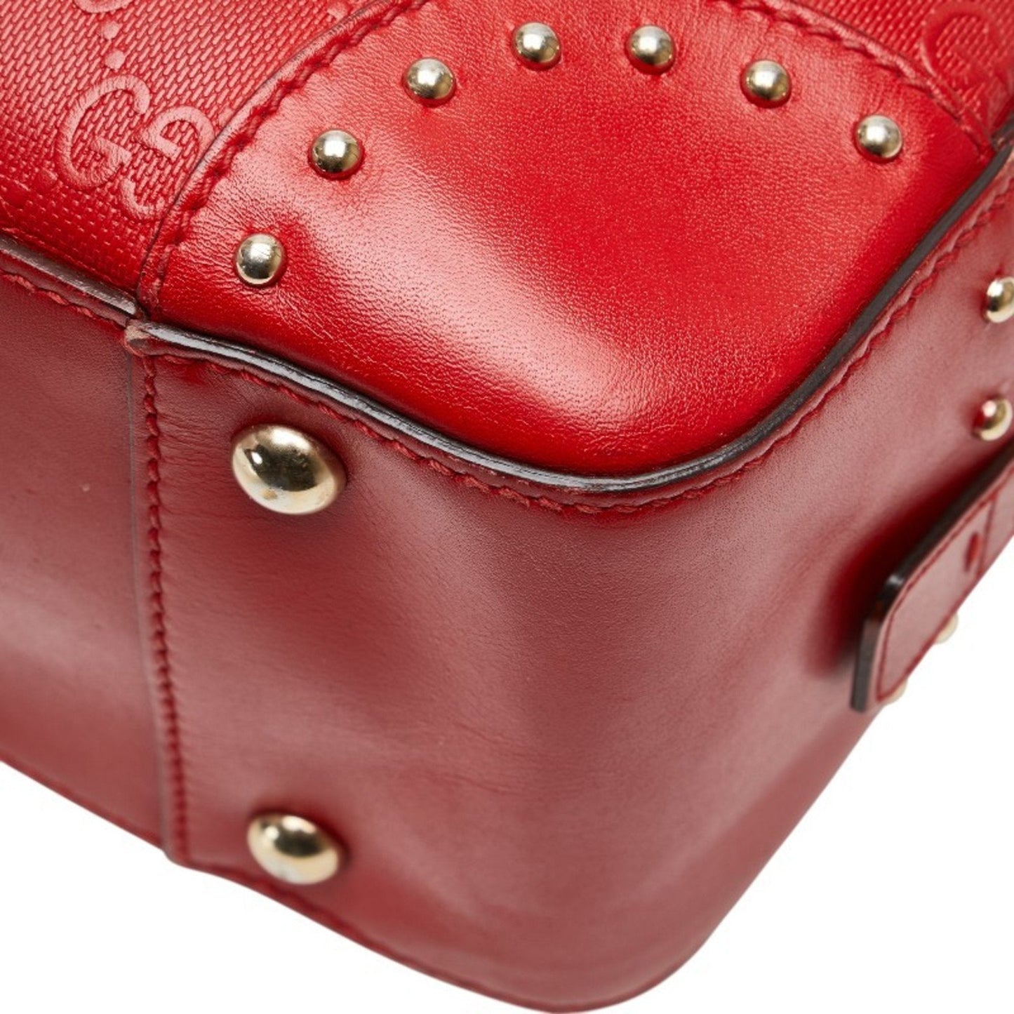 Gucci Red Color Leather Handbag Shoulder Bag ( )