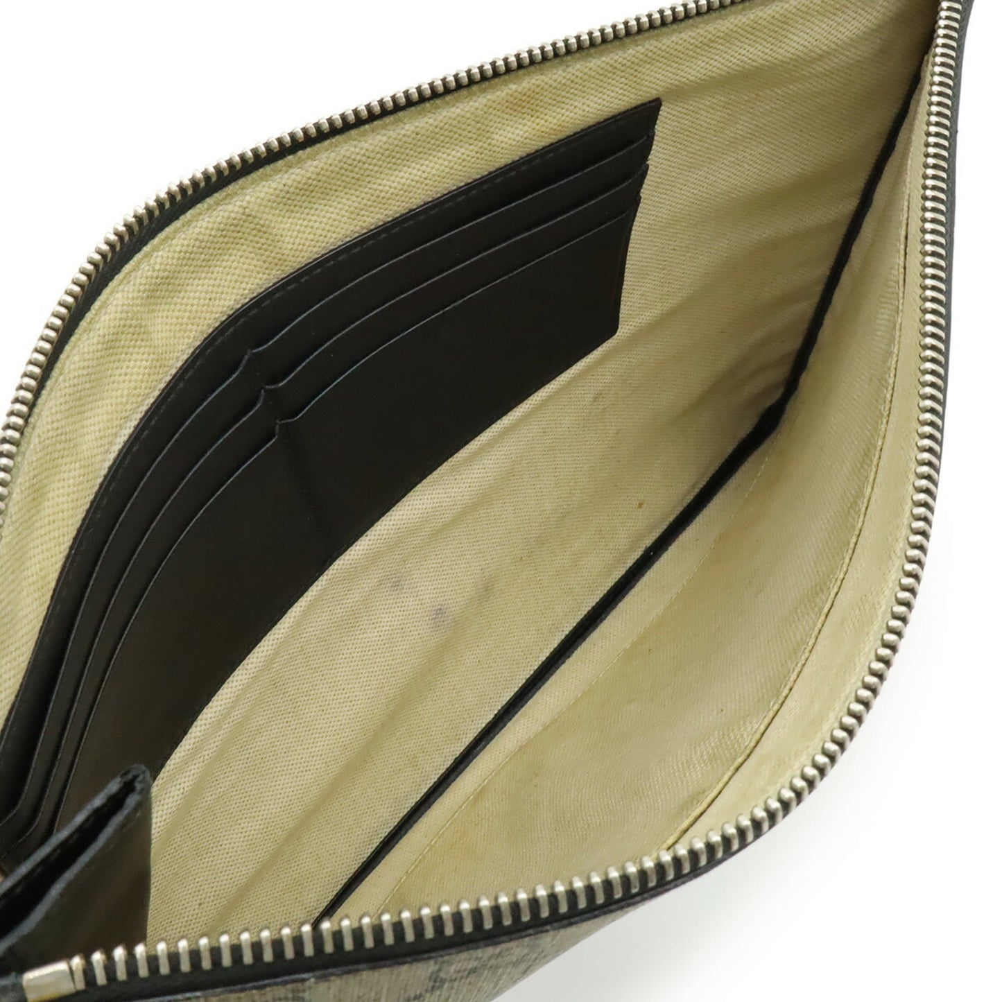 Gucci Beige Khaki Multi-Color Yellow Gg Supreme Clutch Bag ( )