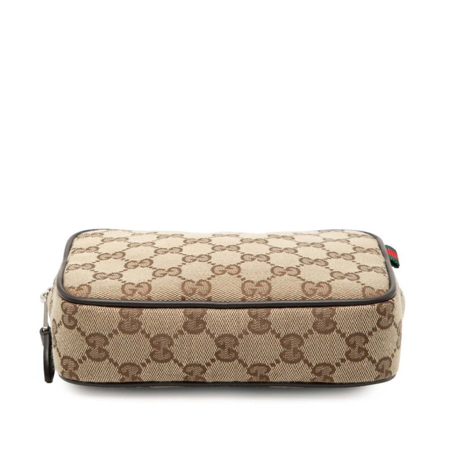 Gucci Beige Brown Canvas Leather Shoulder Bag ( )