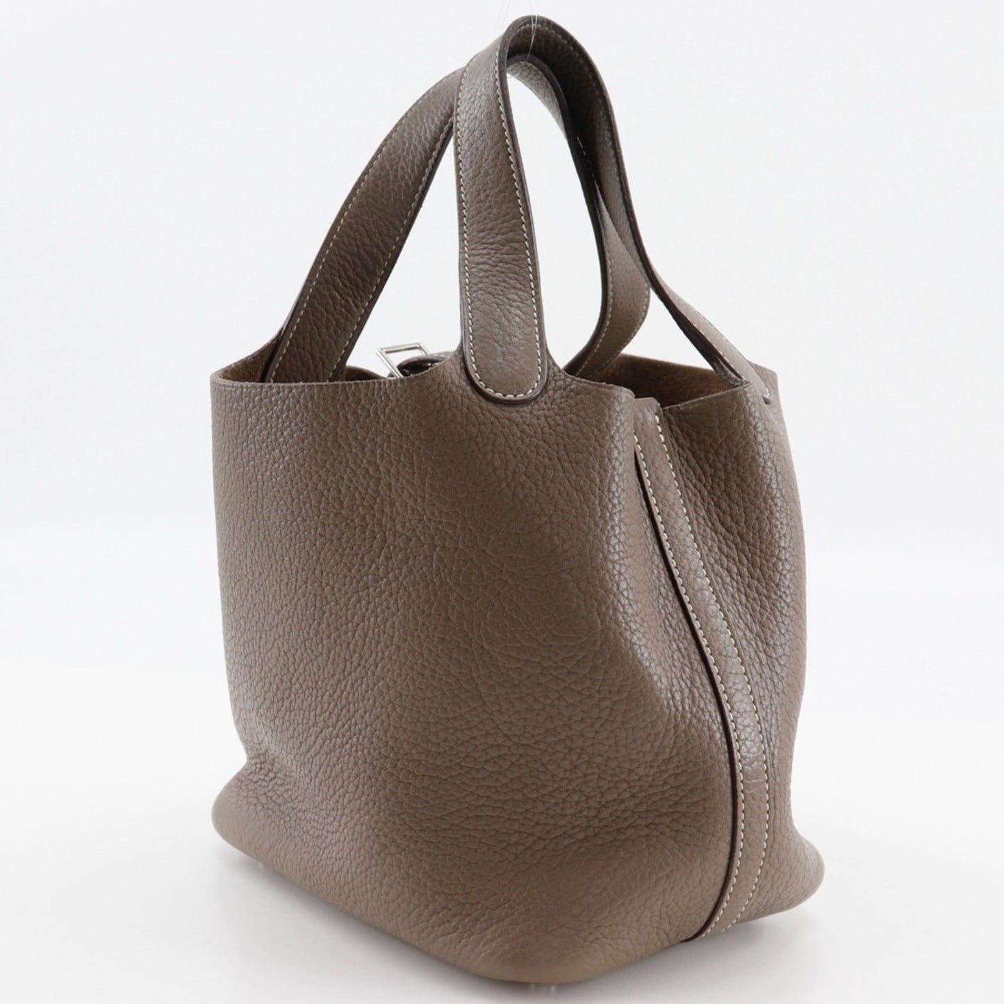 Hermes Picotin Etoupe Gray Taurillon Clemence Leather Handbag ( )
