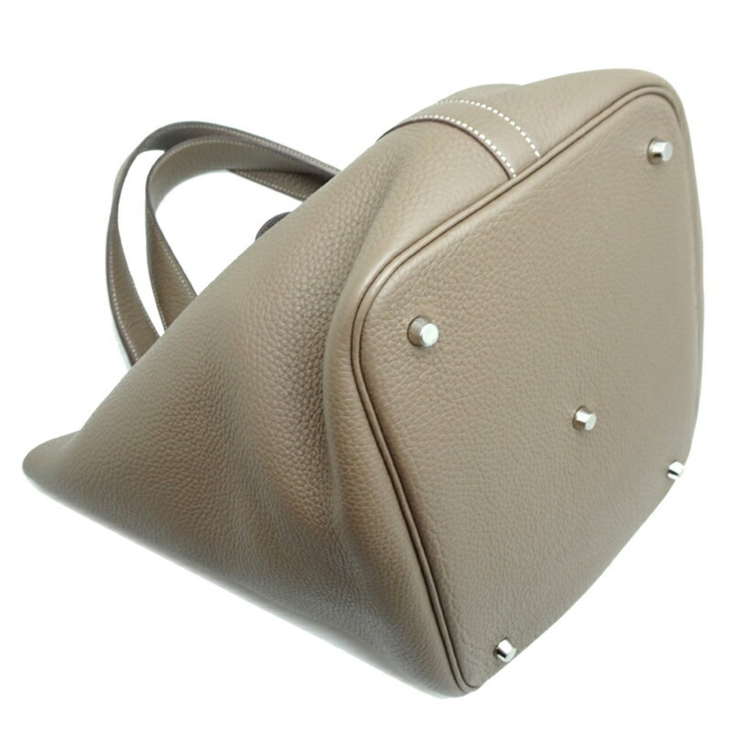 Hermes Picotin Beige Etoupe Gray Gray Taurillon Clemence Leather Handbag ( )