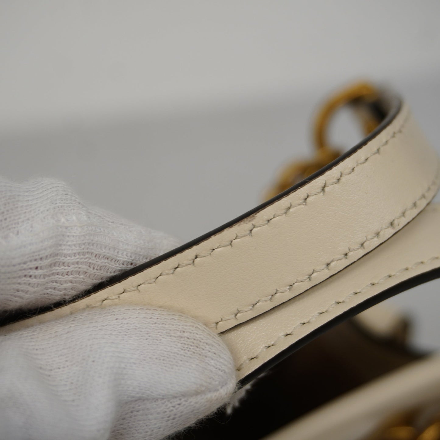 GUCCI Auth  GG Marmont 2WAY Bag 696123 Women's Leather Handbag,Shoulder Bag Ivory