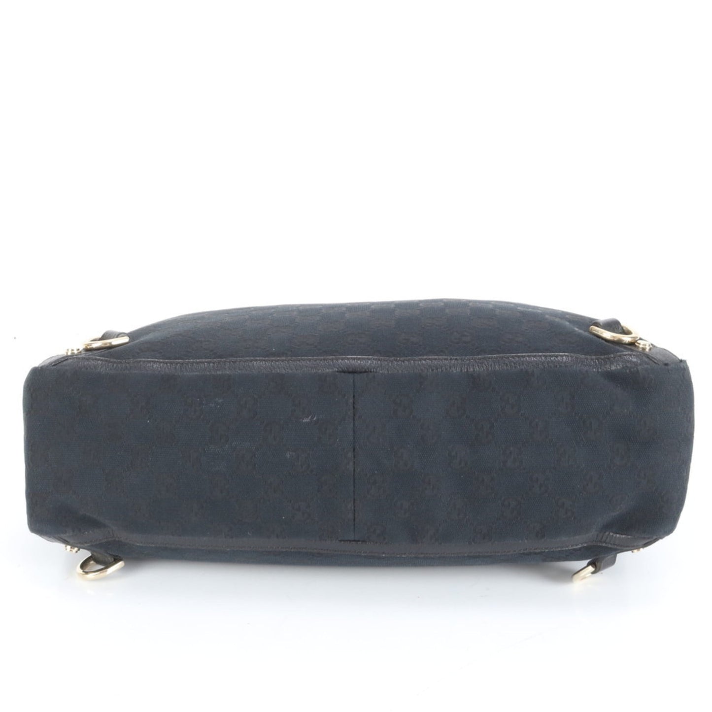 Gucci Black Leather Canvas Tote Bag ( )