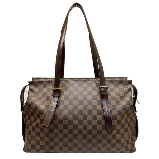 Louis Vuitton Damier Chelsea Tote Bag Shoulder PVC Leather Brown Men's Women's