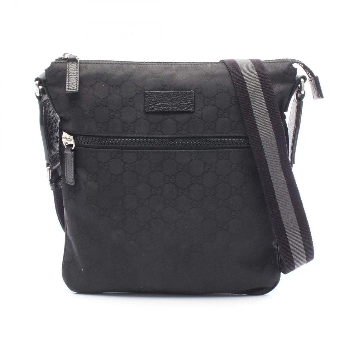 Gucci Black Nylon Leather Shoulder Bag ( )