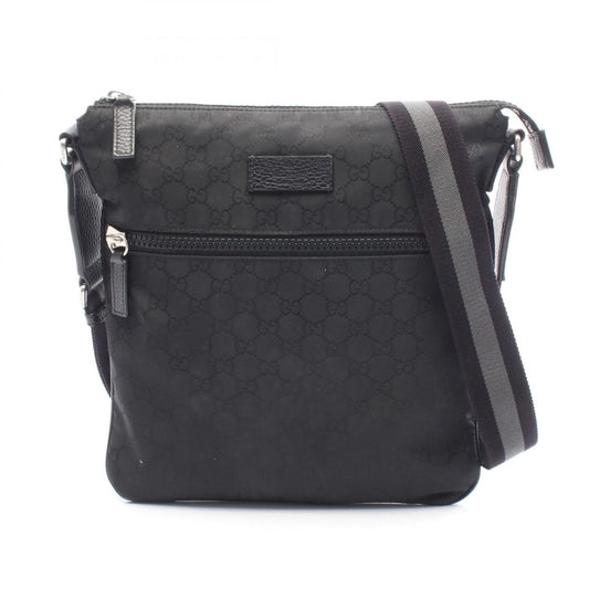 Gucci Black Nylon Leather Shoulder Bag ( )