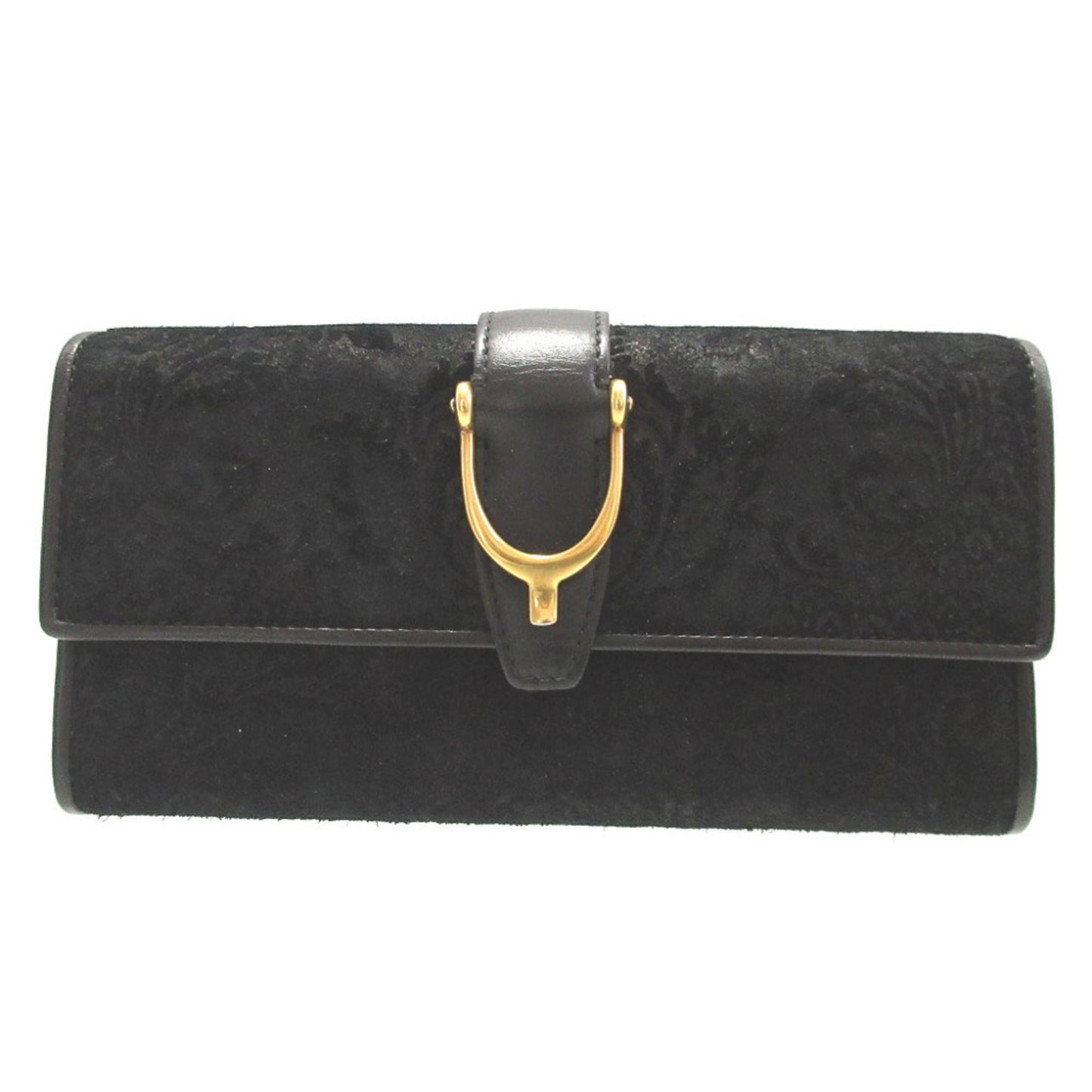 Gucci Black Suede Long Wallet (Bi-Fold) ( )