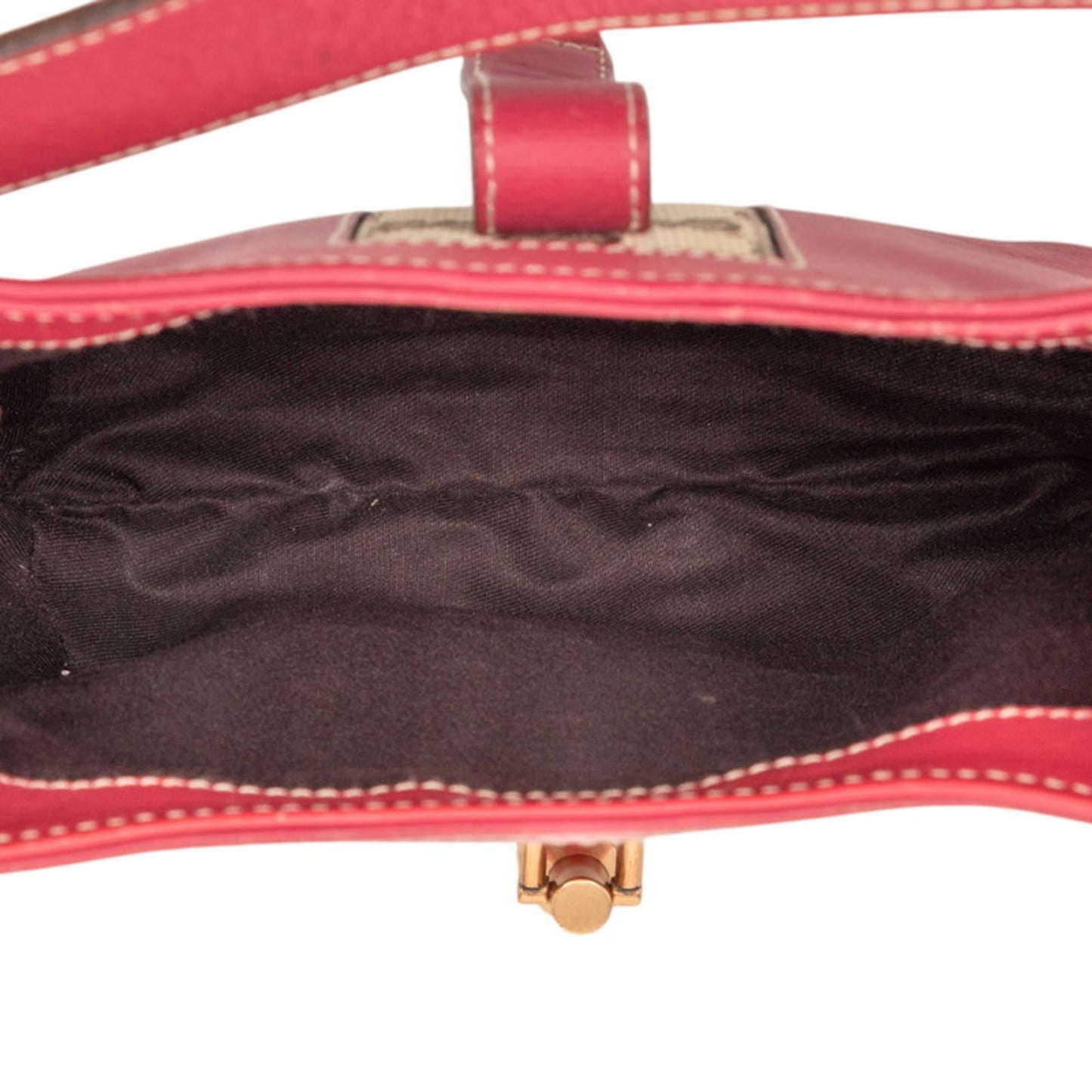 Gucci Pink Leather Canvas Handbag Shoulder Bag ( )