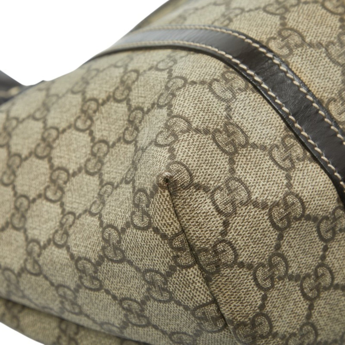Gucci Beige Brown Pvc Leather Tote Bag ( )