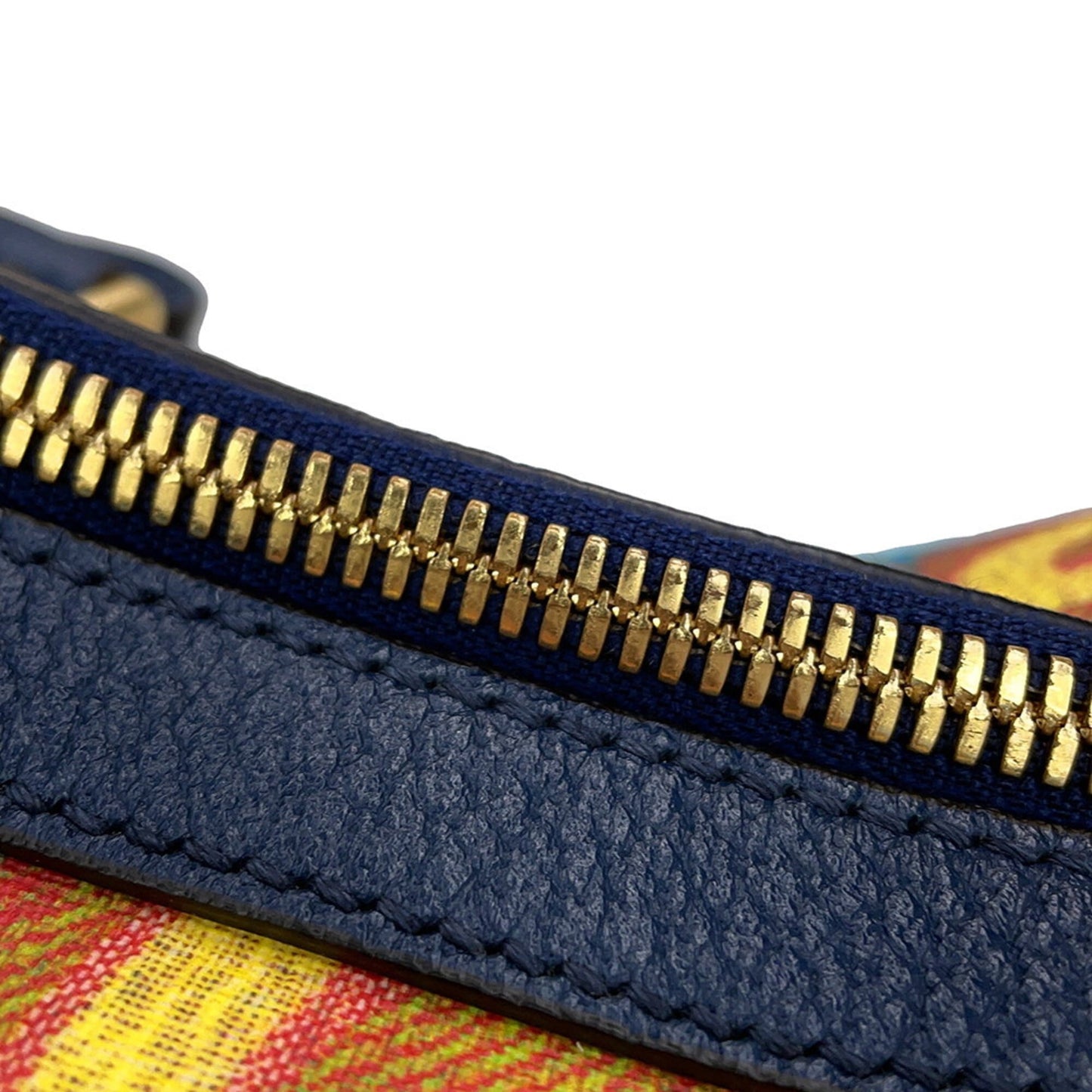 Gucci Navy Yellow Pvc Leather Boston Bag ( )