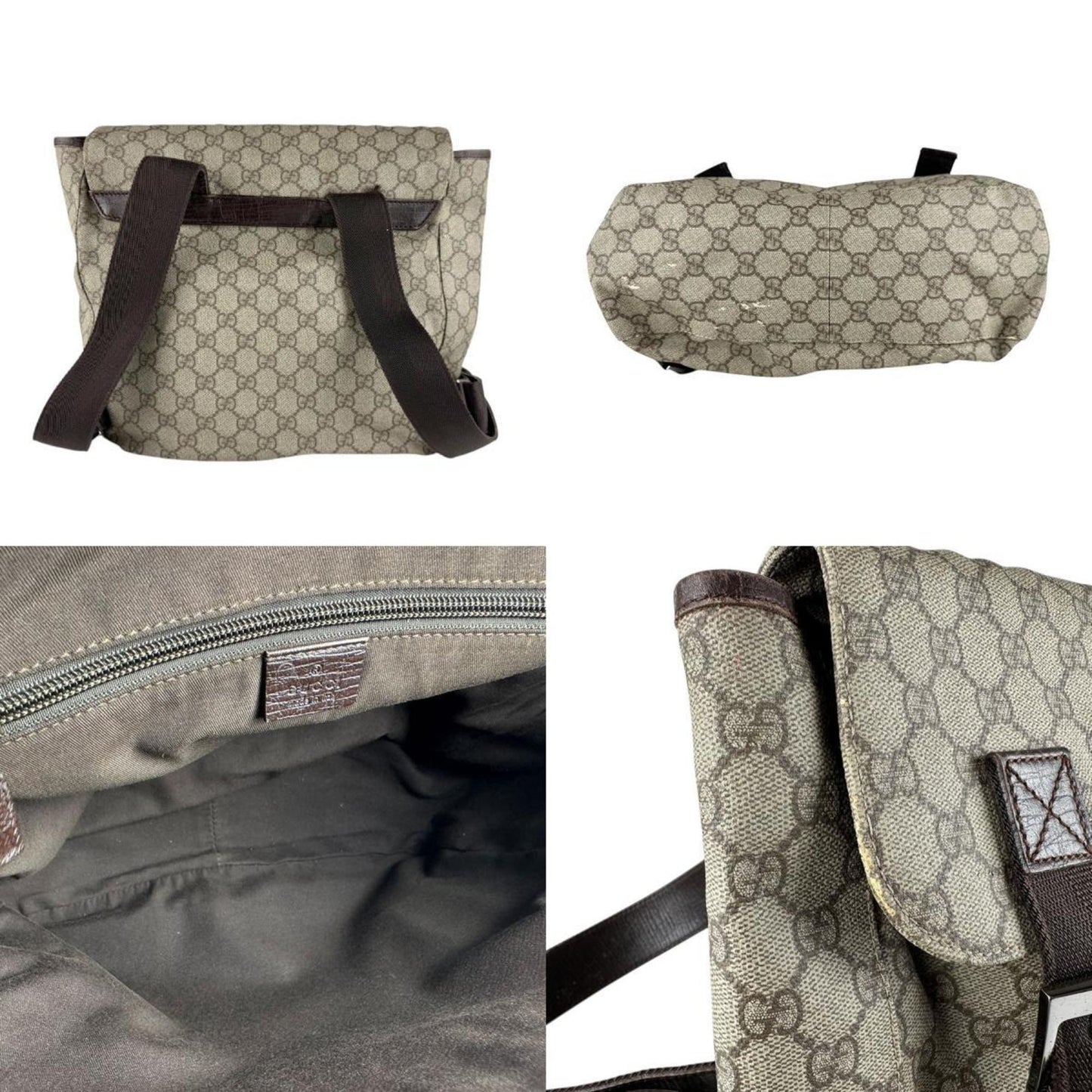 Gucci Brown Gg Supreme Backpack ( )