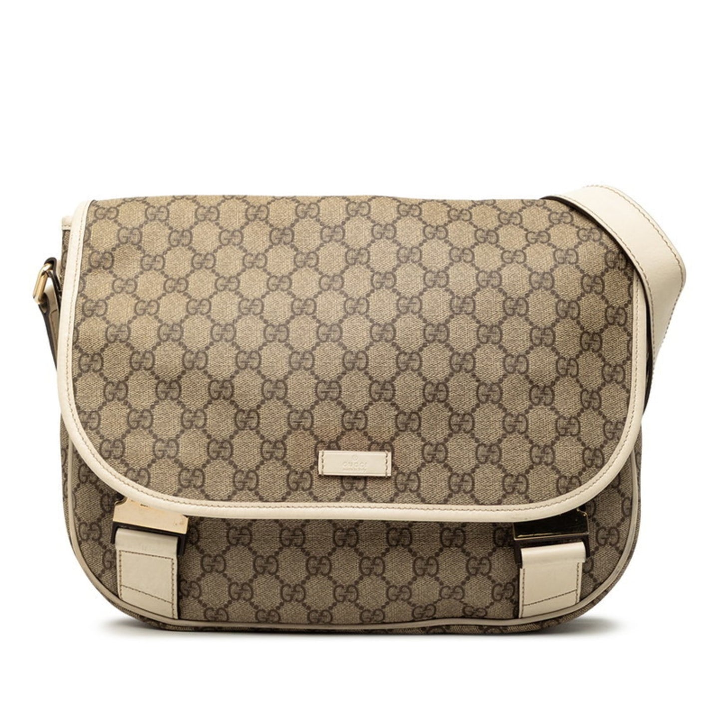 Gucci Beige White Pvc Leather Shoulder Bag ( )
