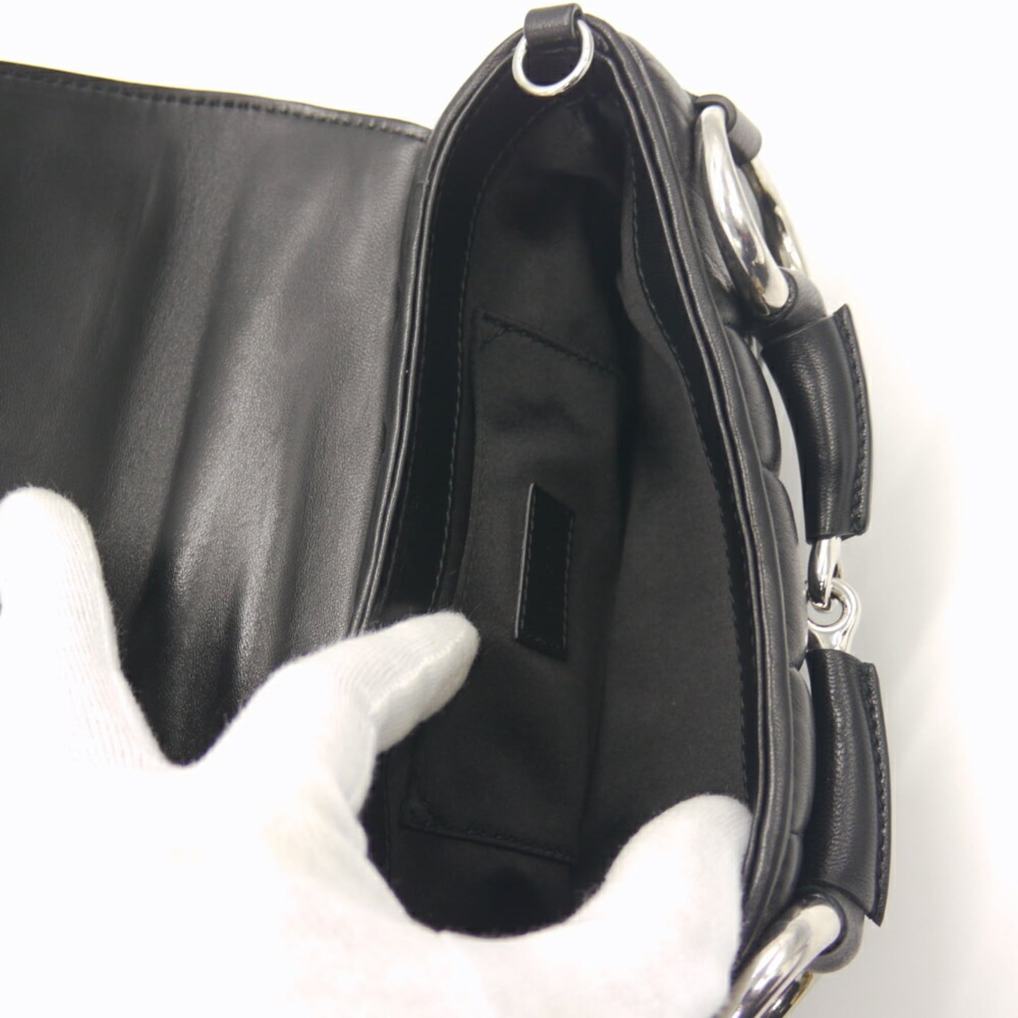 Gucci Black Leather Shoulder Bag ( )