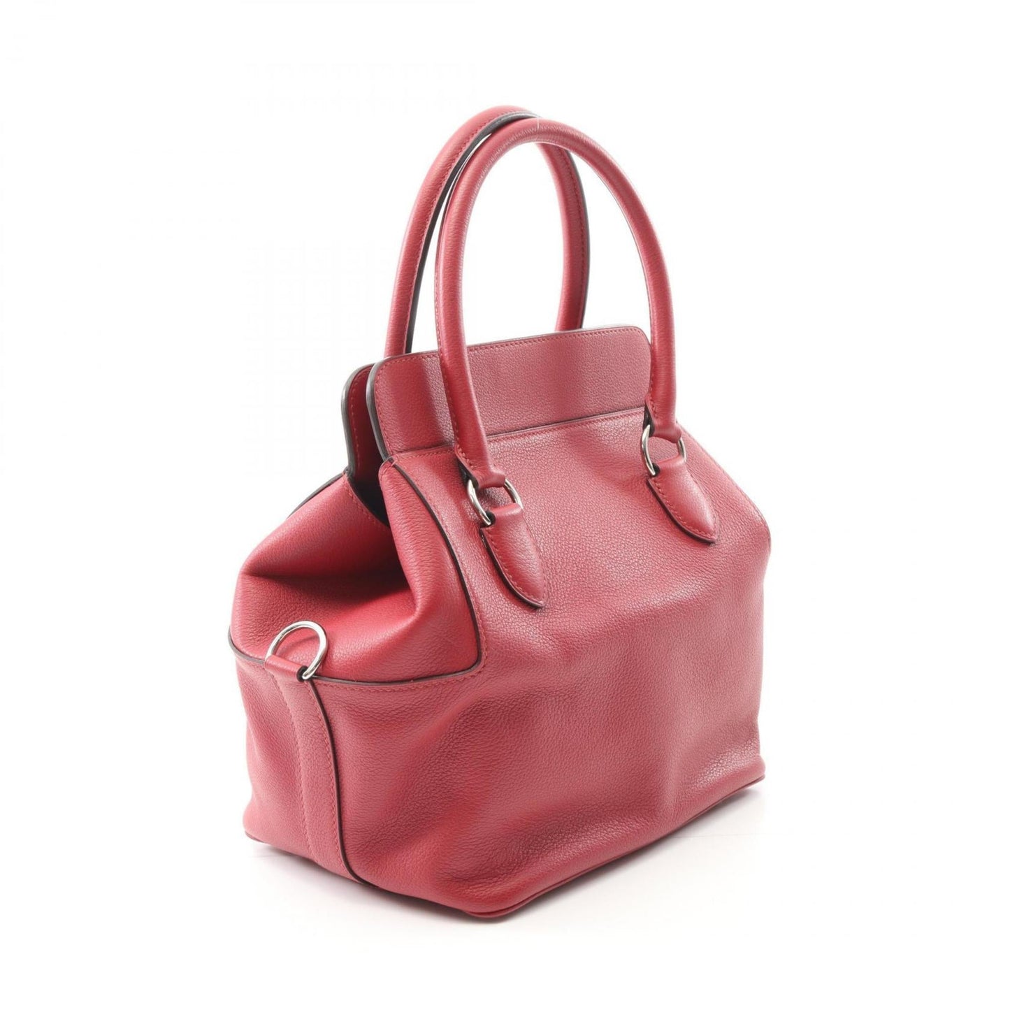 Hermes Red Color Leather Handbag ( )
