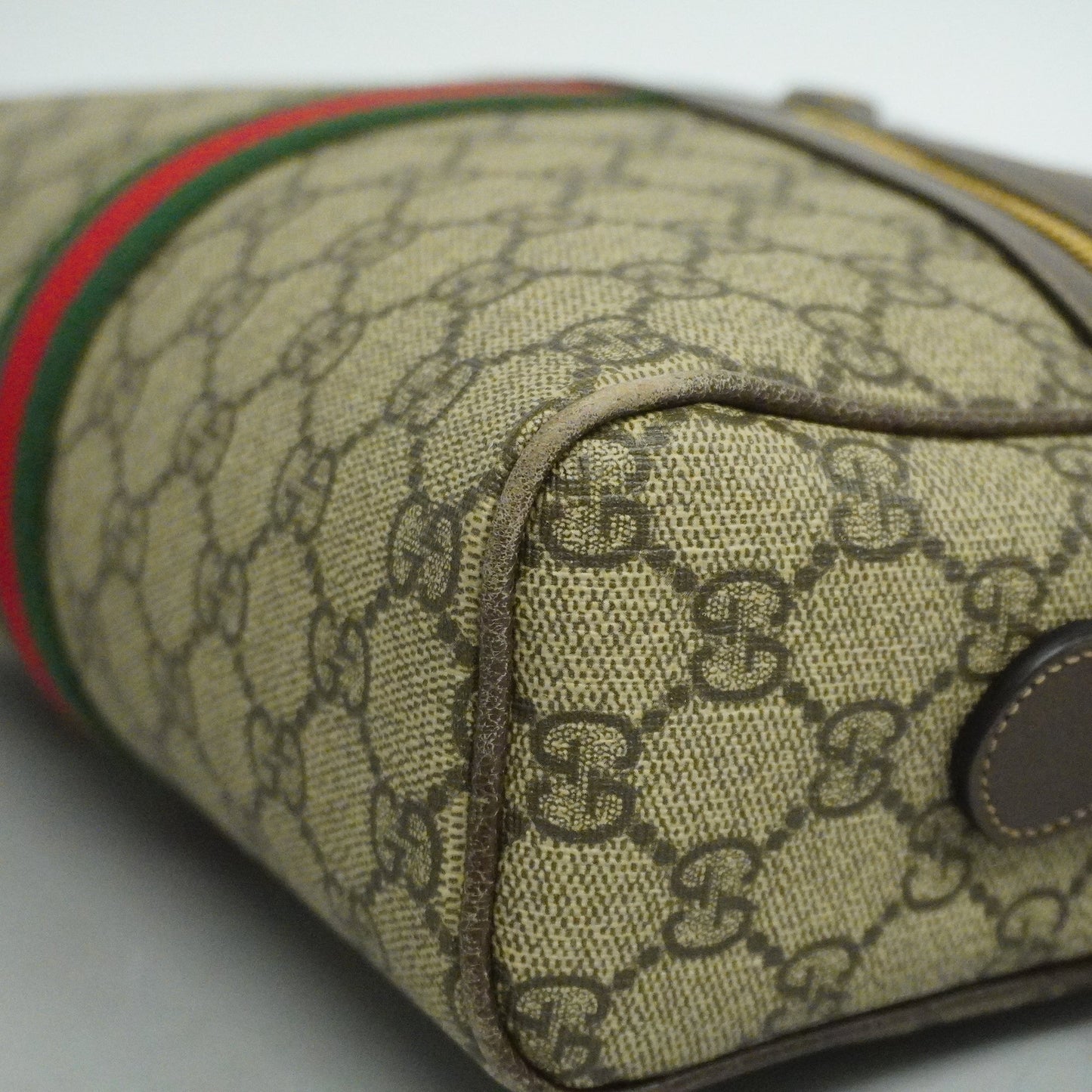 GUCCI Auth  Sherry Line Shoulder Bag 517080 GG Supreme,Leather Beige,Brown
