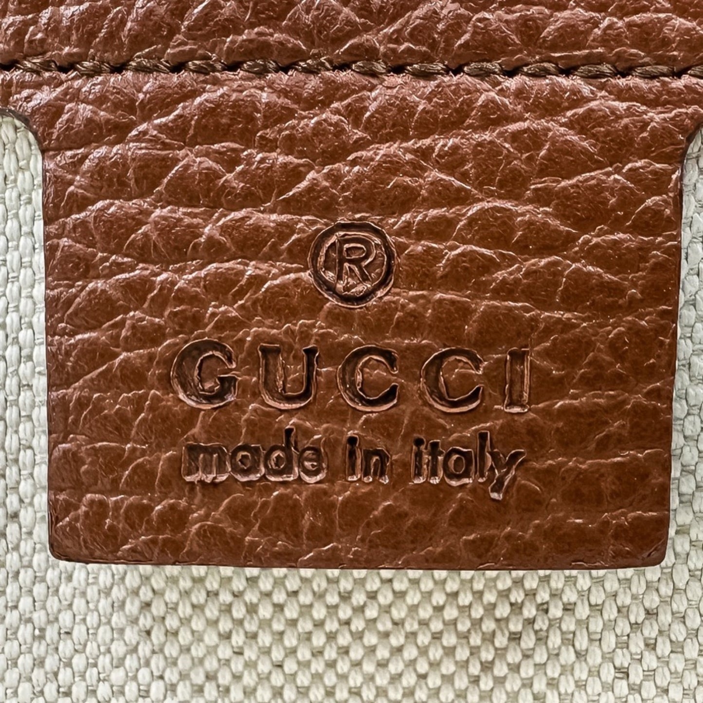Gucci Brown Dark Blue Denim Leather Tote Bag ( )