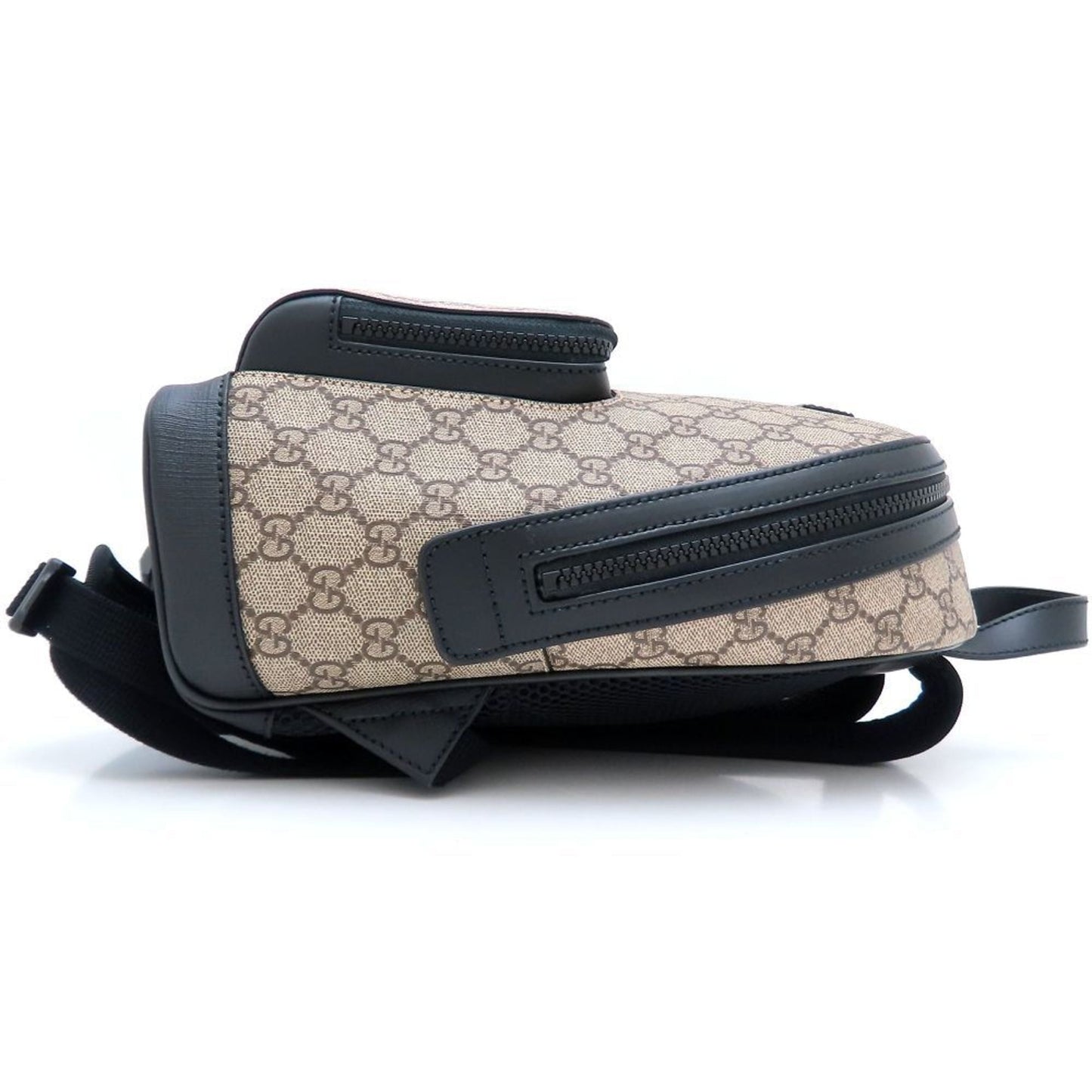 Gucci Beige Black Gg Supreme Leather Backpack ( )