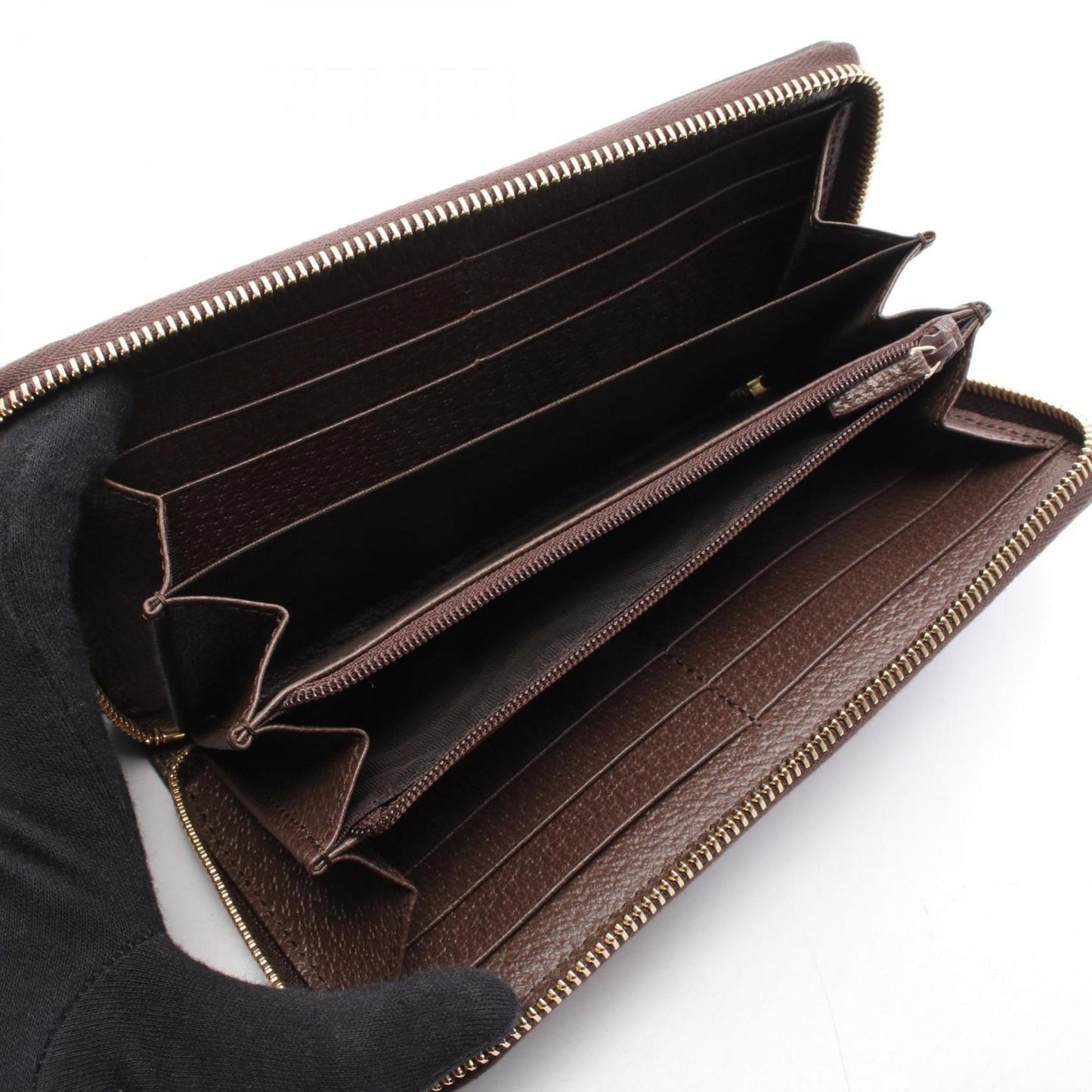Gucci Beige Brown Multi-Color Gg Supreme Leather Long Wallet (Bi-Fold) ( )