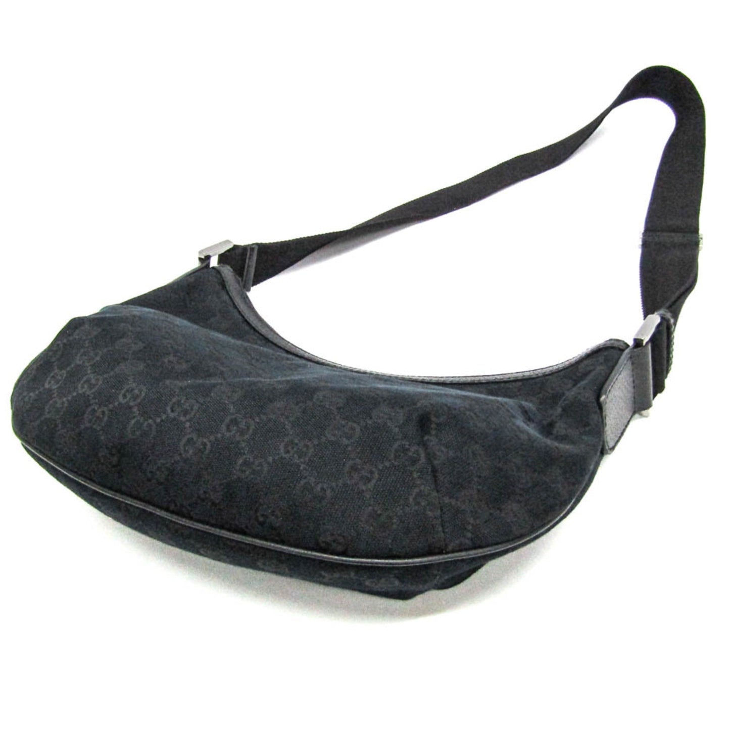 Gucci Gg Canvas Black Gg Canvas Leather Shoulder Bag ( )