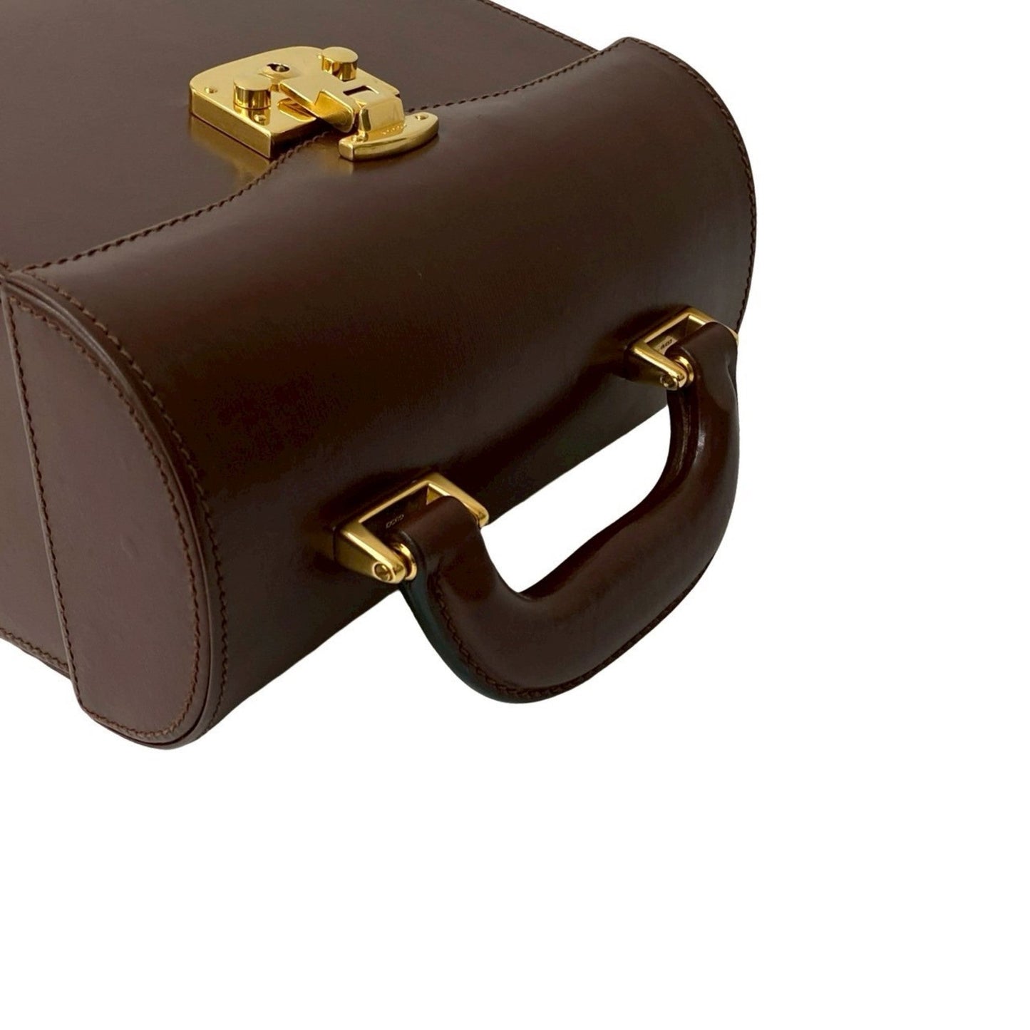 Gucci Brown Leather Handbag Vanity Bag ( )