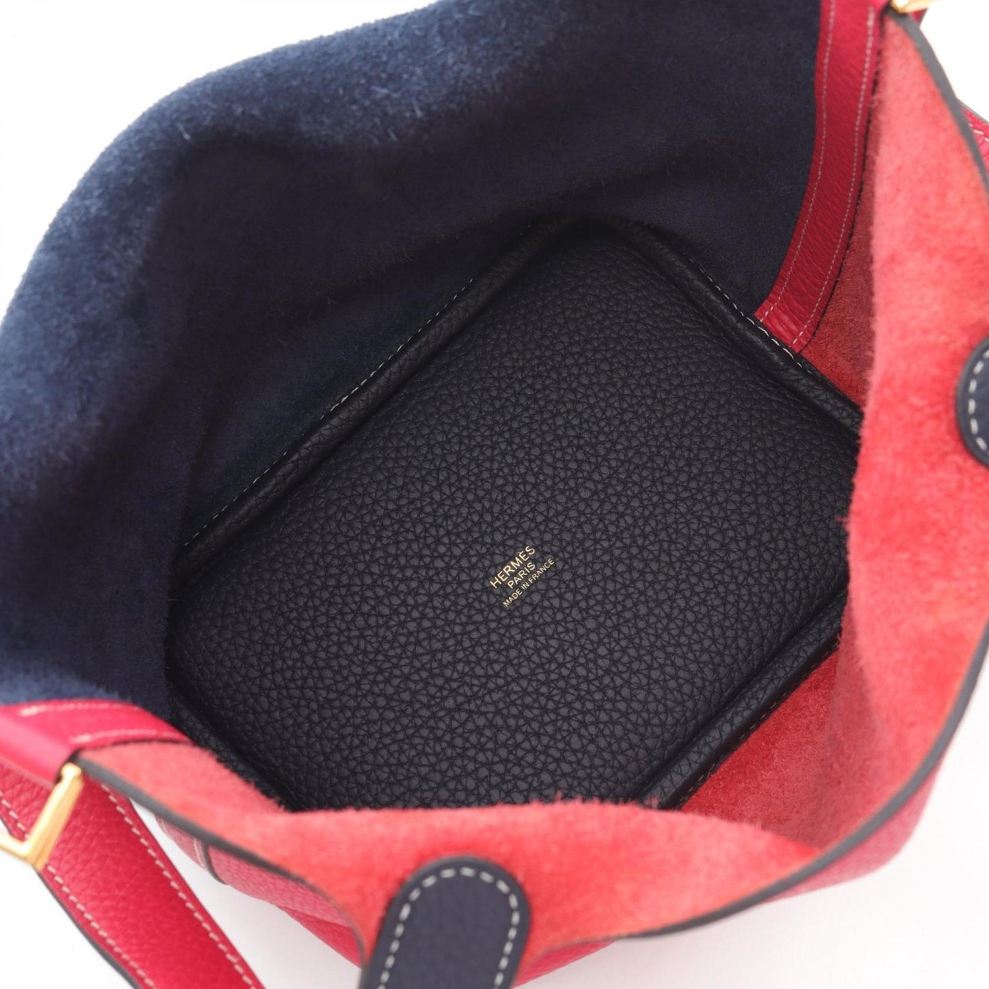 Hermes Navy Pink Taurillon Clemence Leather Handbag ( )