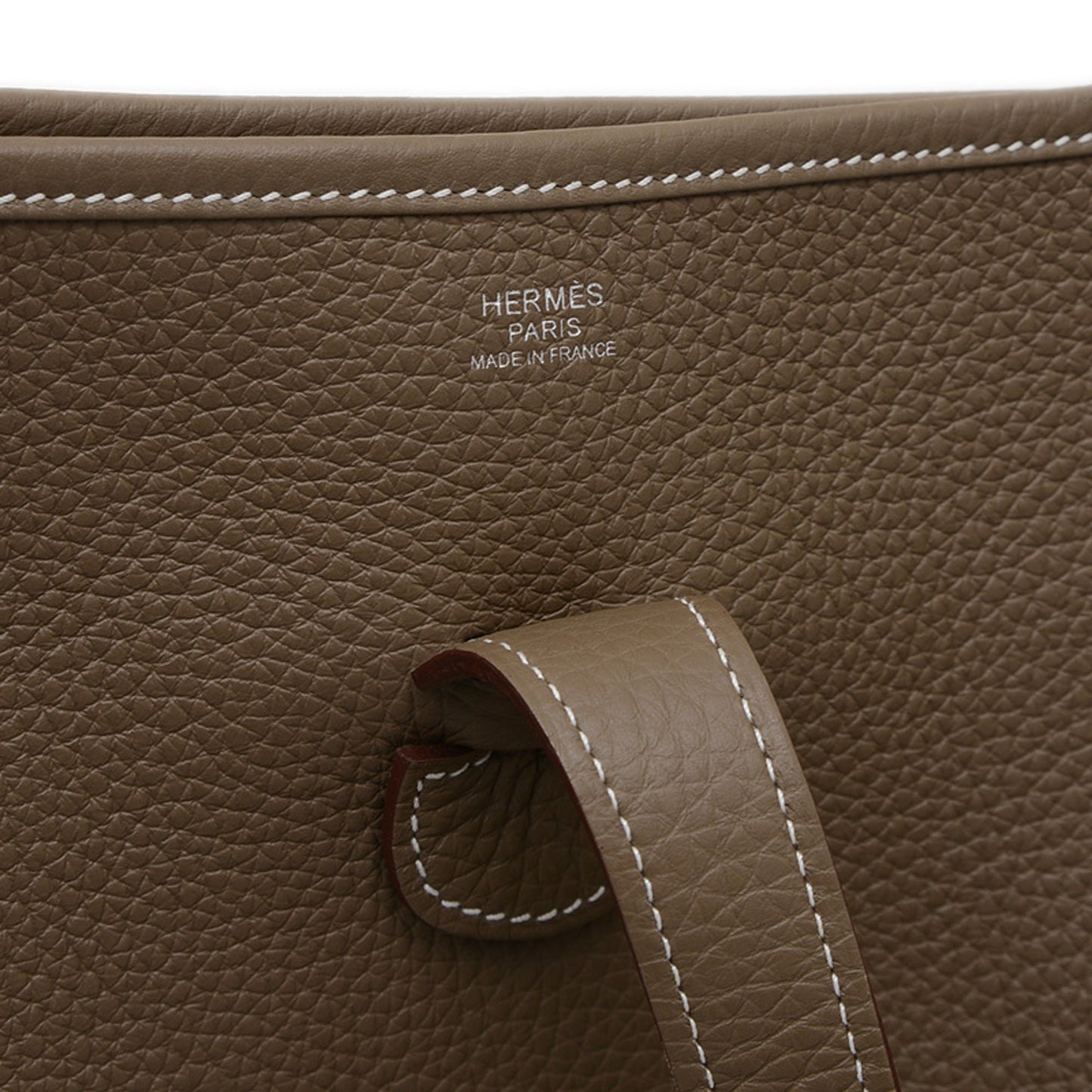 Hermes Etoupe Gray Taurillon Clemence Leather Shoulder Bag ( )