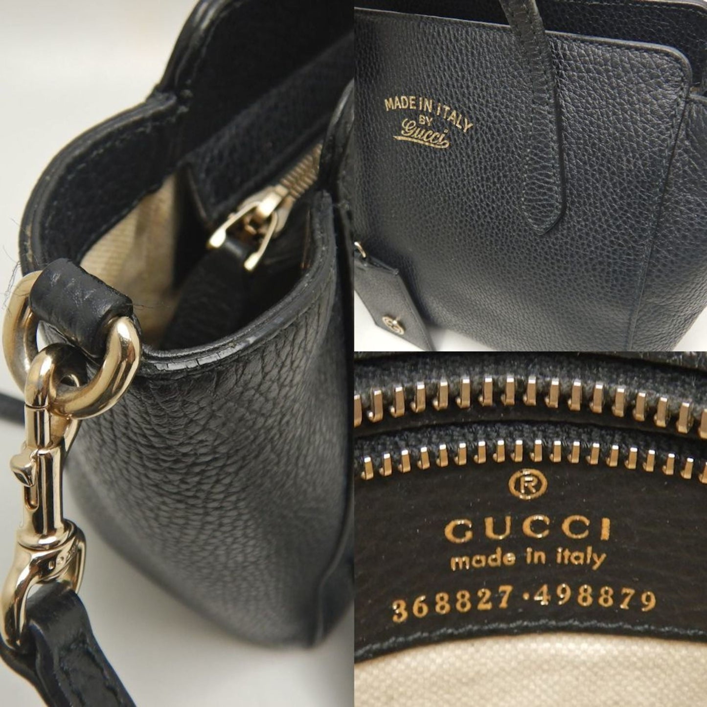 Gucci Black Leather Handbag ( )