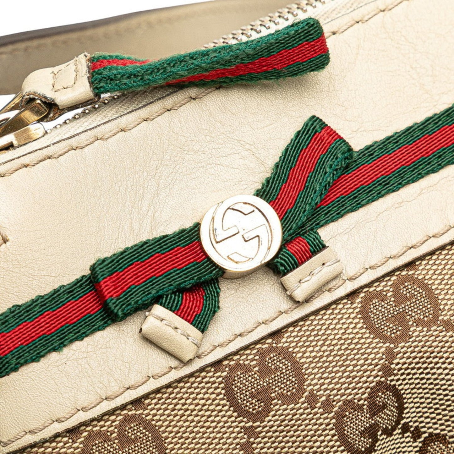 Gucci Gg Canvas Beige Gg Canvas Leather Shoulder Bag ( )